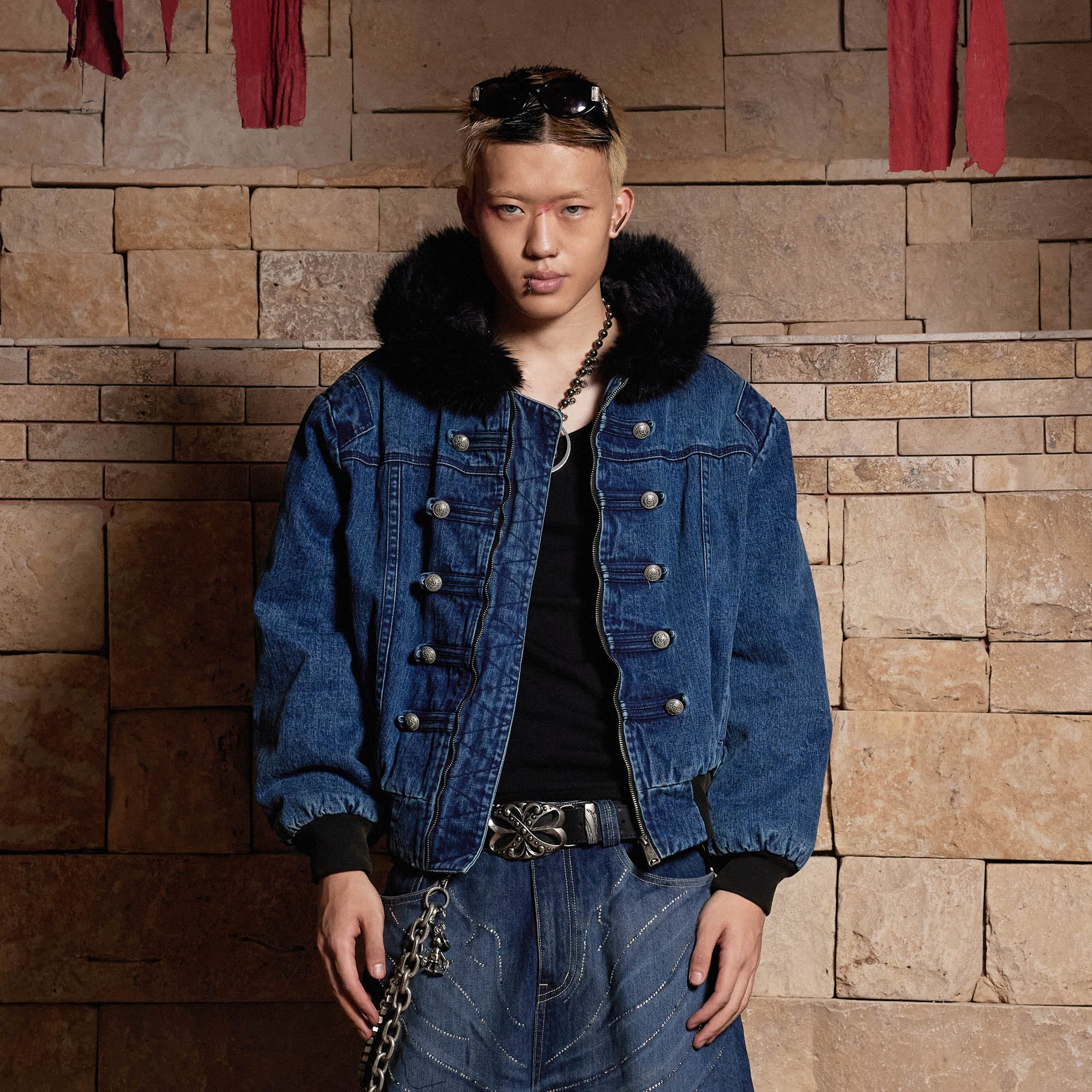 DND4DES Royal Fur-Collared Denim Jacket