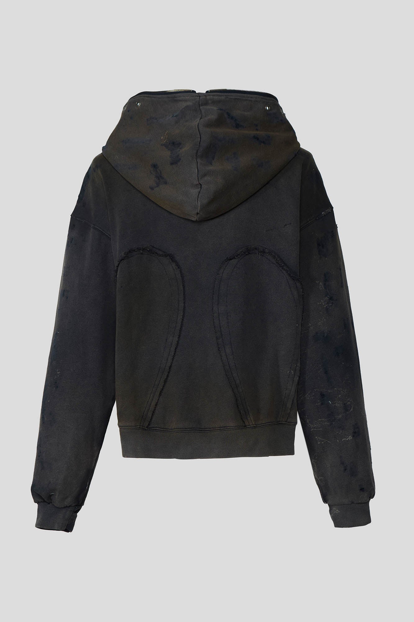 FLYERRER Distressed Patchwork Zip-up Hoodie, premium urban and streetwear designers apparel on PROJECTISR.com, FLYERRER