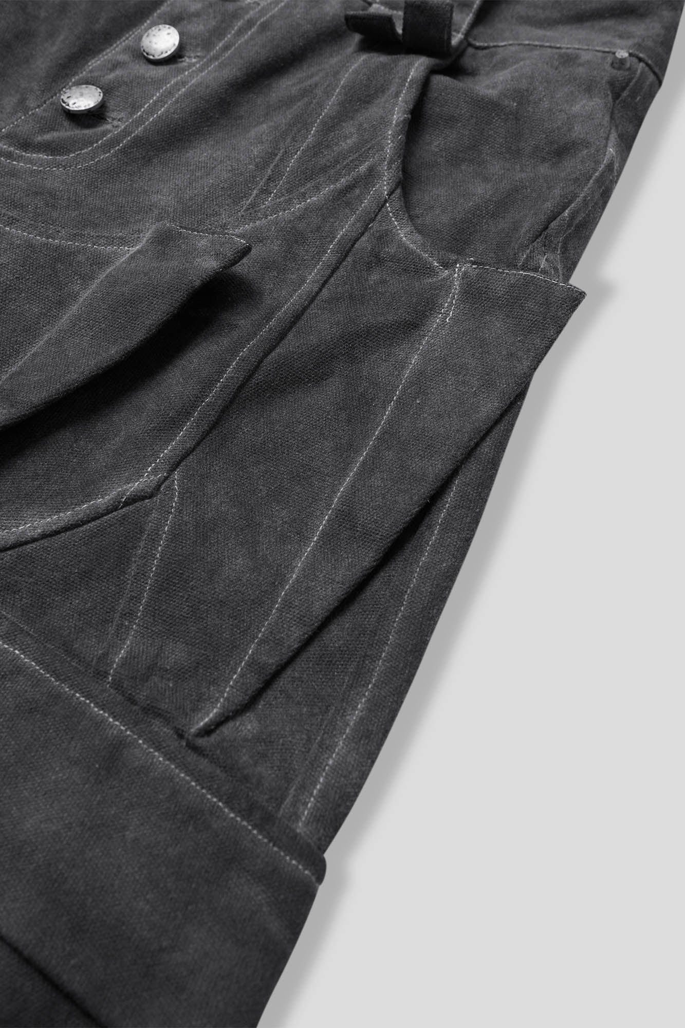 FLYERRER Deconstructed Multi-Pocket Frayed Cargo Pants