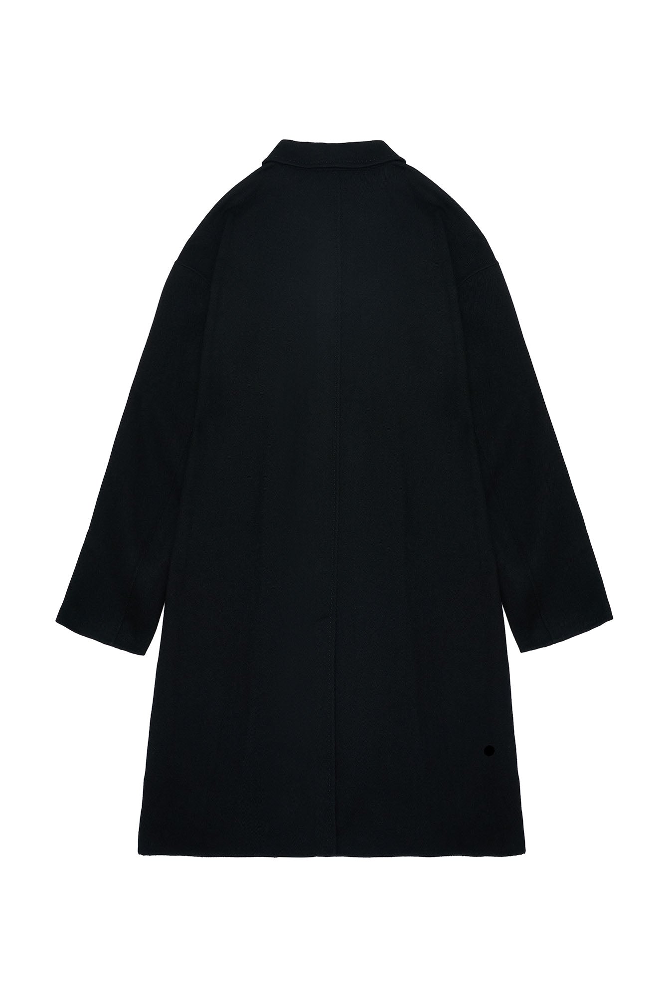 OUYANG WENJUN Single-Breasted Wool Overcoat Black