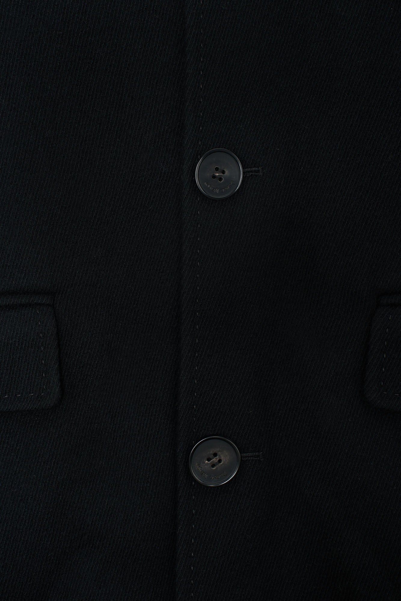 OUYANG WENJUN Single-Breasted Wool Overcoat Black