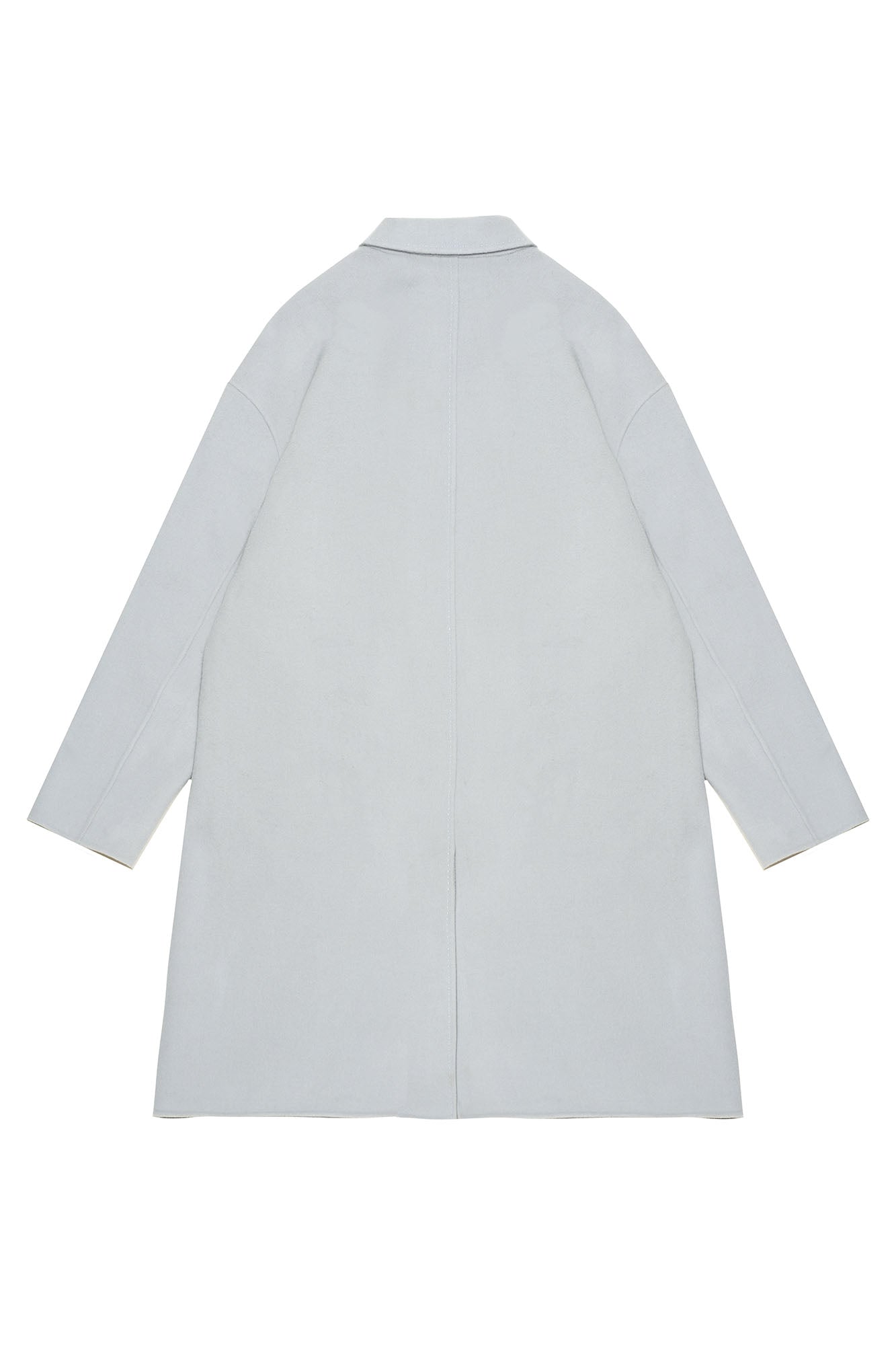 OUYANG WENJUN Single-Breasted Wool Overcoat Gray