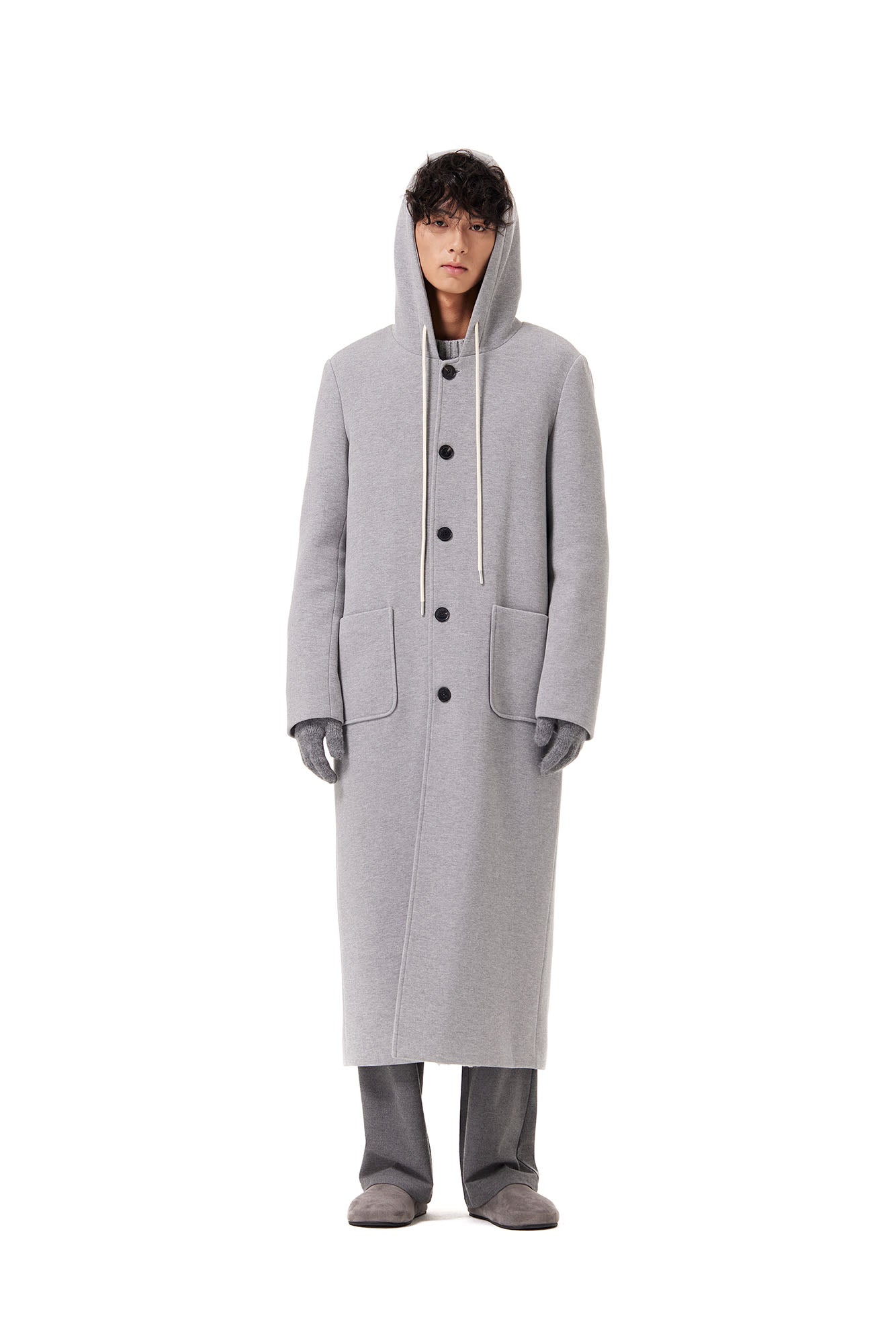 OUYANG WENJUN Essential Sherpa Hood Longline Coat