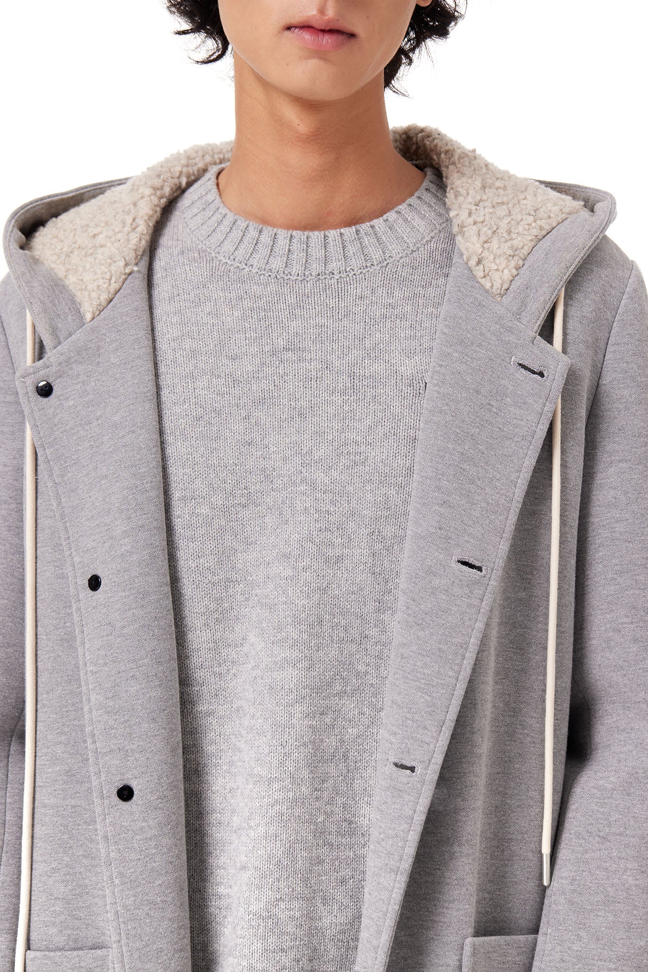 OUYANG WENJUN Essential Sherpa Hood Longline Coat