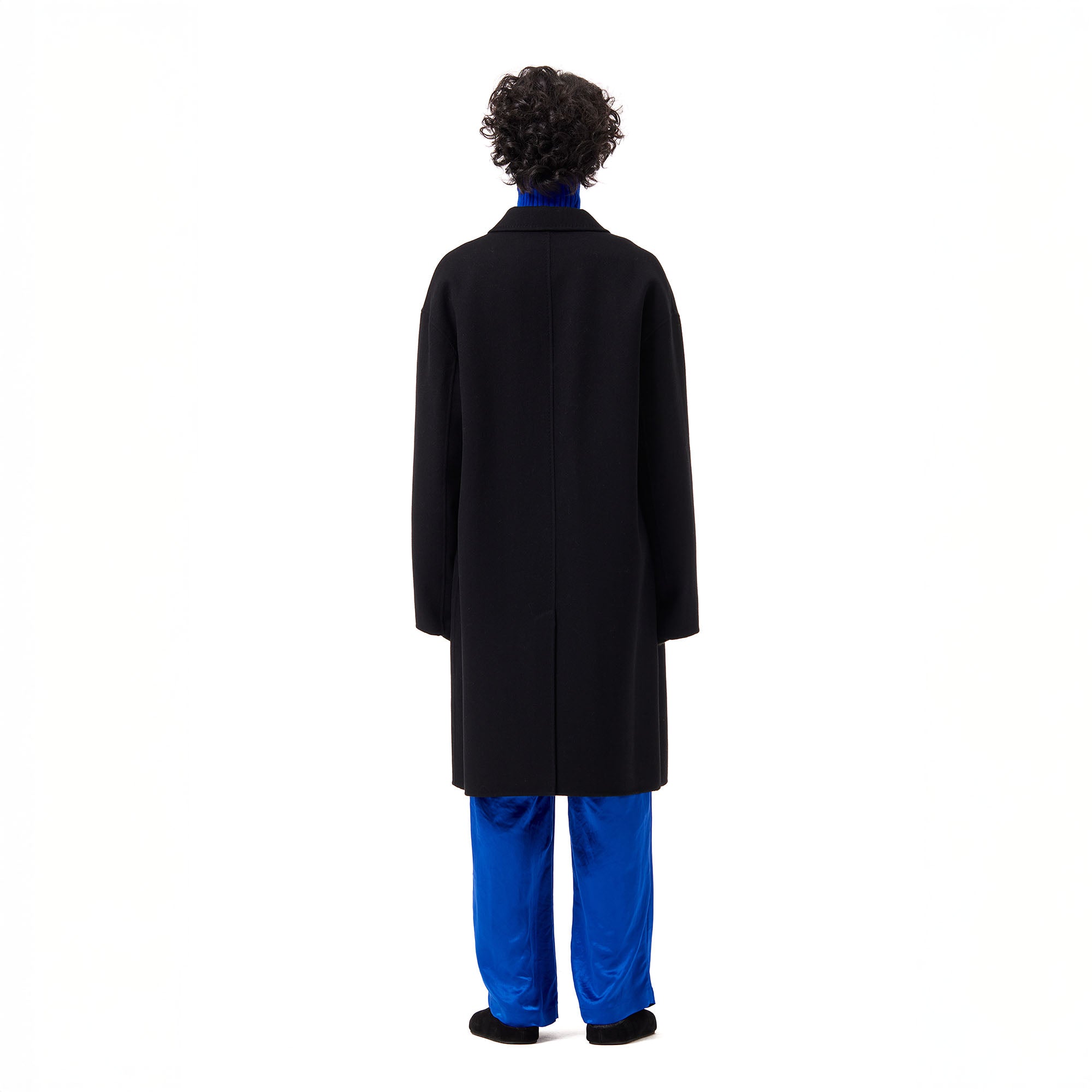 OUYANG WENJUN Single-Breasted Wool Overcoat Black