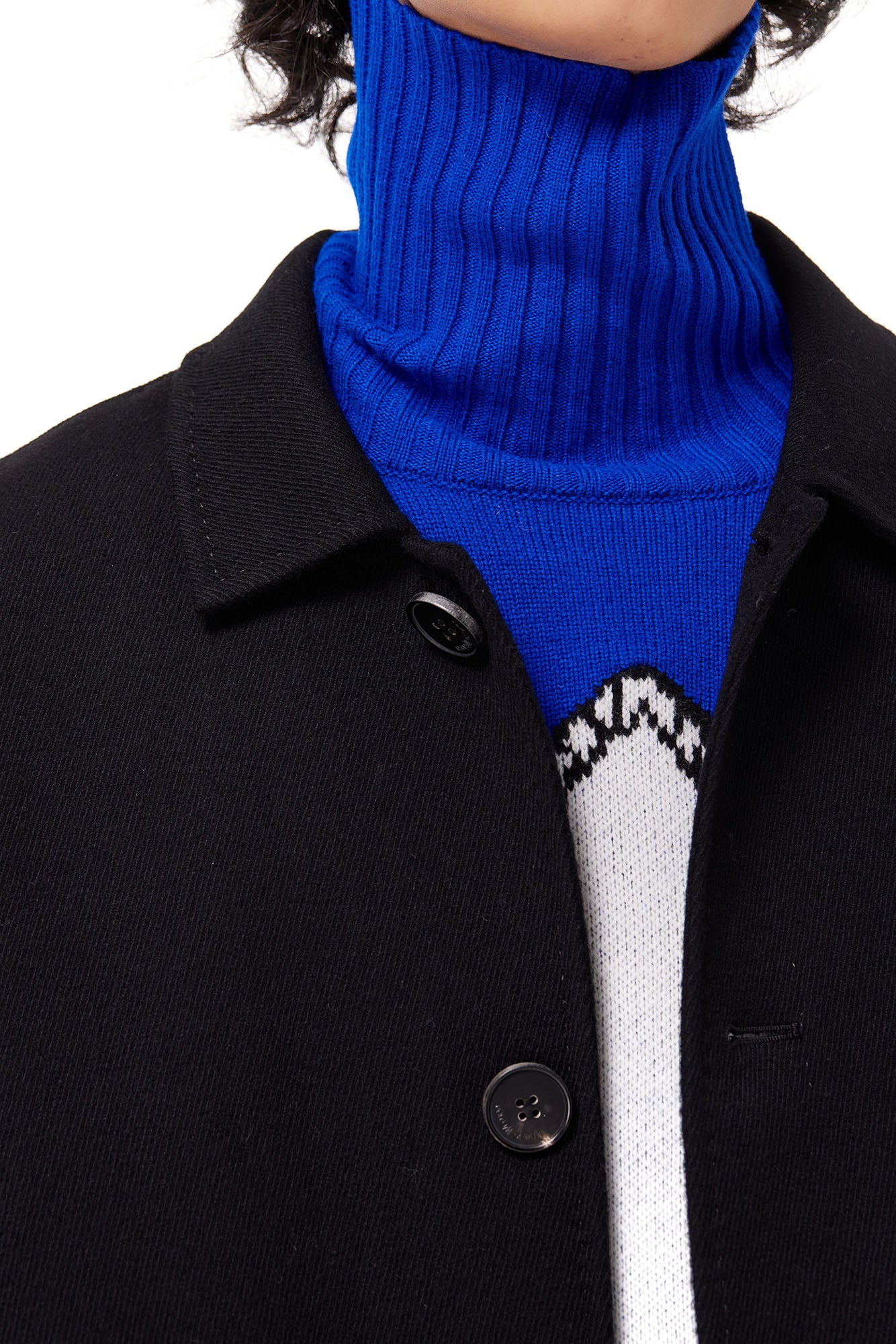 OUYANG WENJUN Single-Breasted Wool Overcoat Black