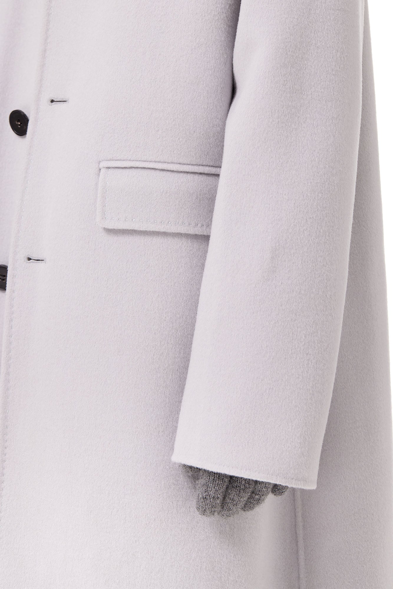 OUYANG WENJUN Single-Breasted Wool Overcoat Gray