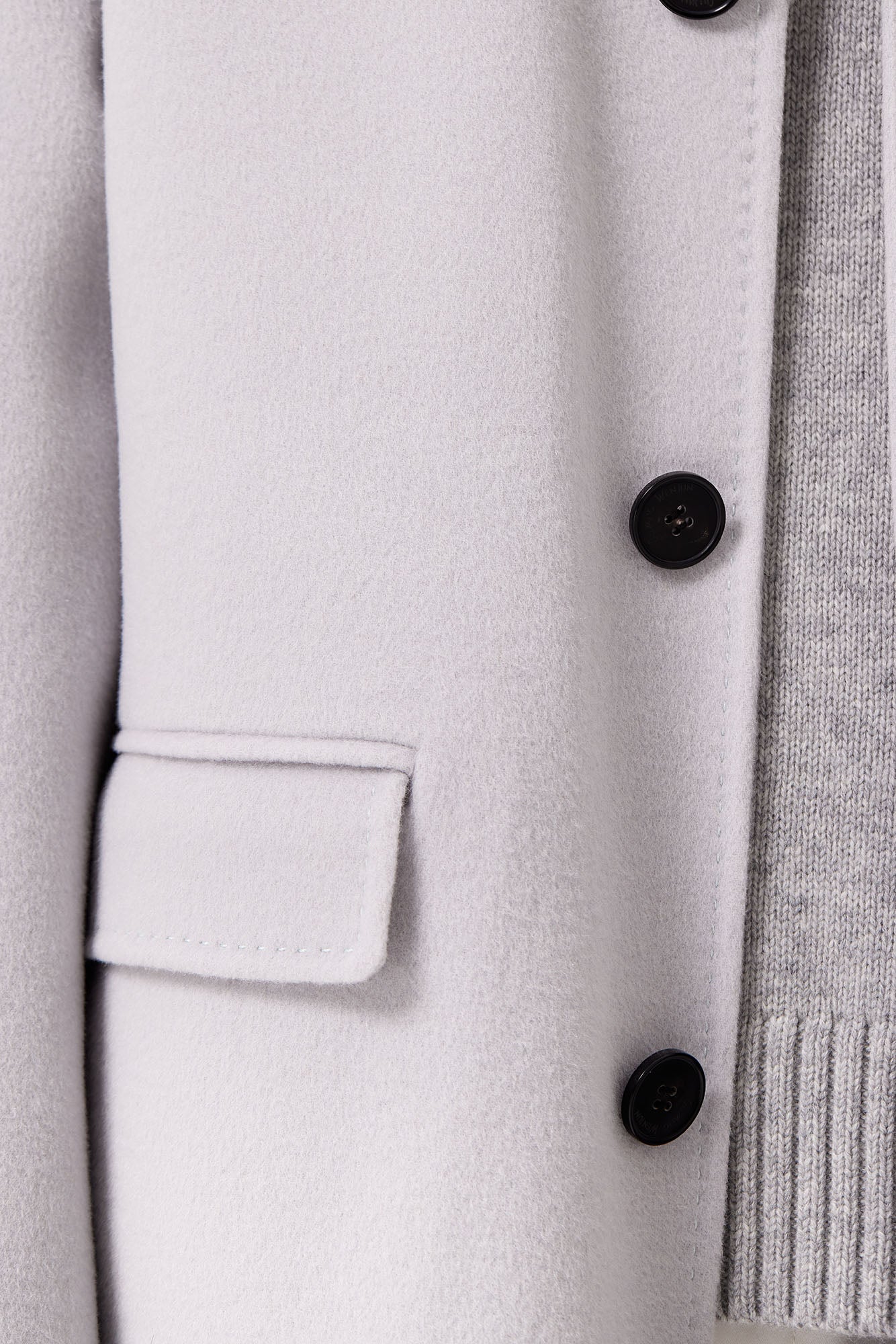 OUYANG WENJUN Single-Breasted Wool Overcoat Gray