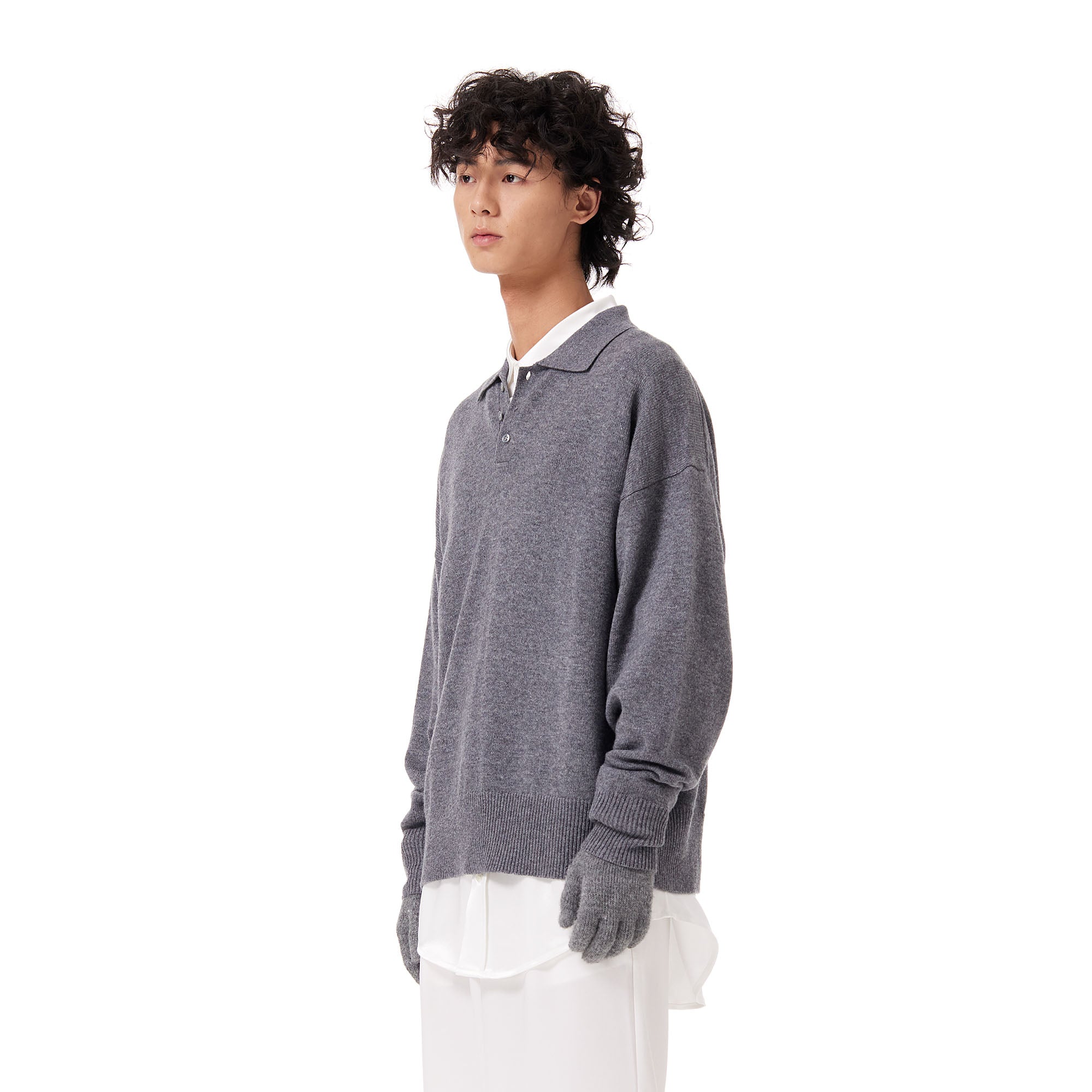 OUYANG WENJUN Classic Cashmere Polo Sweater