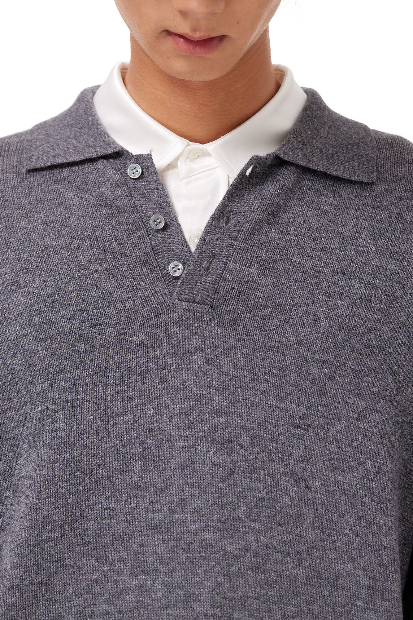 OUYANG WENJUN Classic Cashmere Polo Sweater