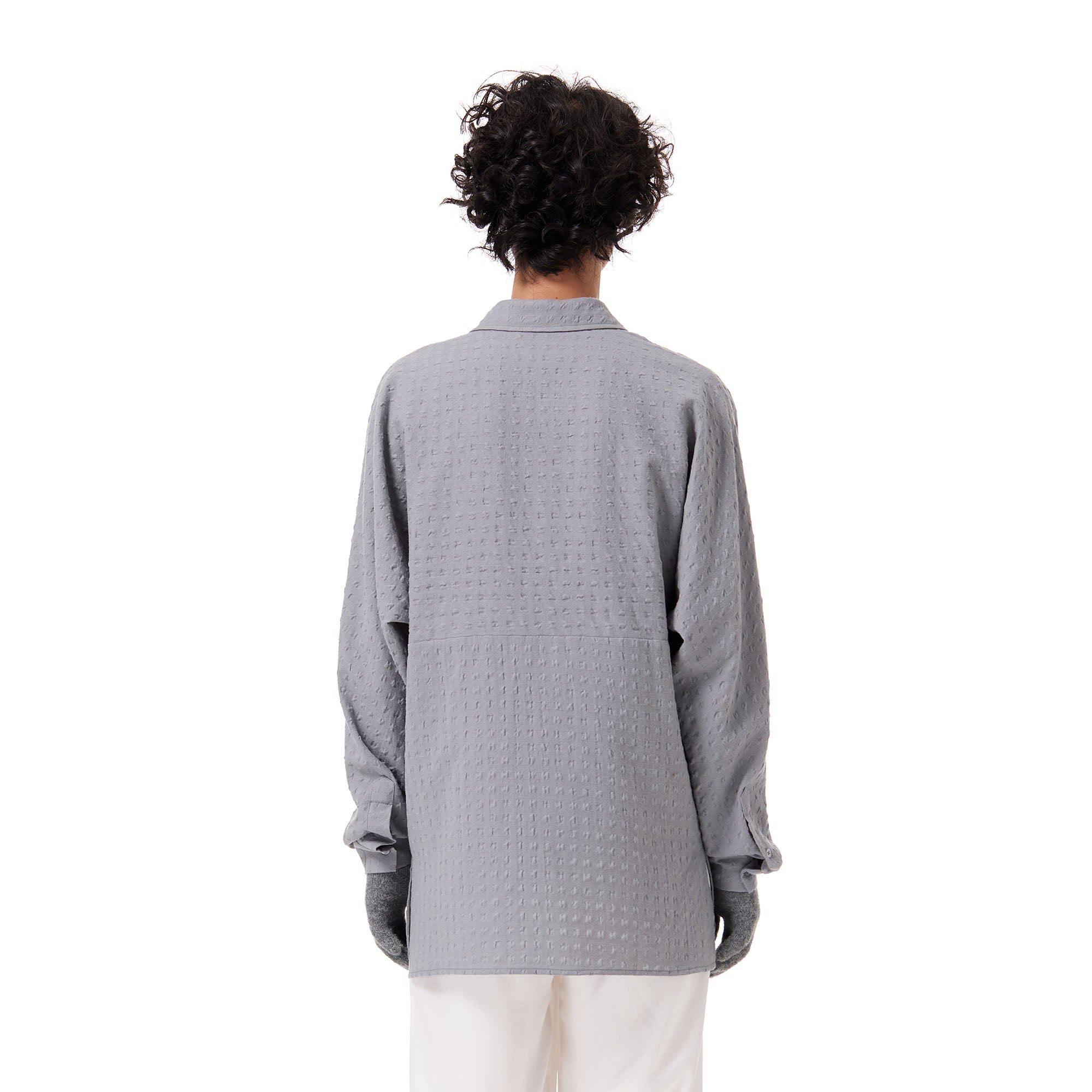 OUYANG WENJUN Drip Heart Embroidered Seersucker Shirt