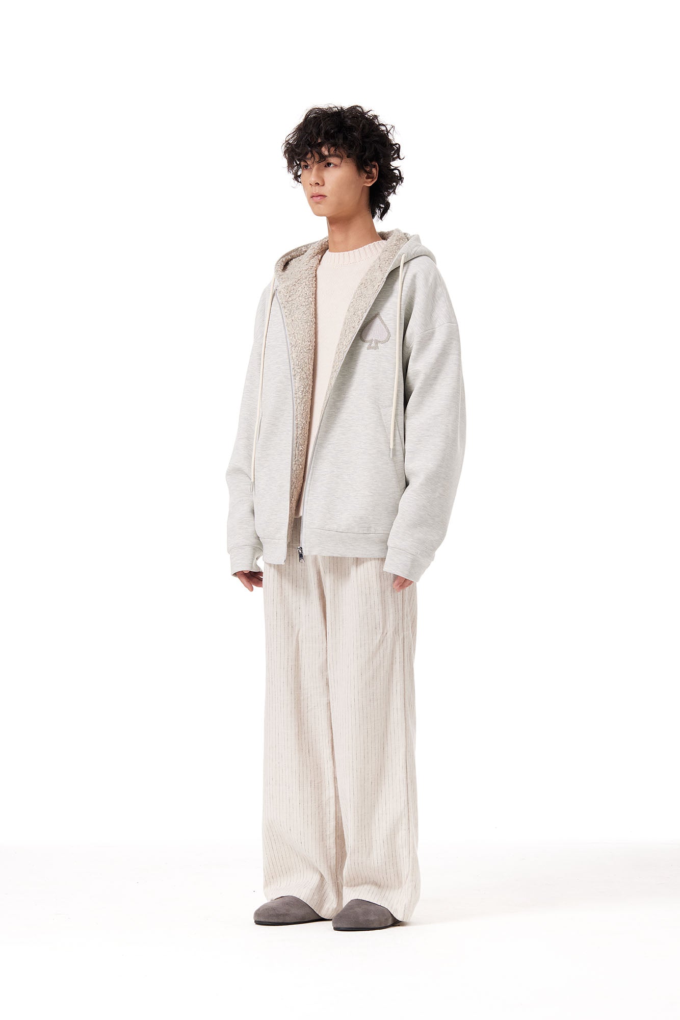 OUYANG WENJUN Sherpa-Lined Hooded Jacket