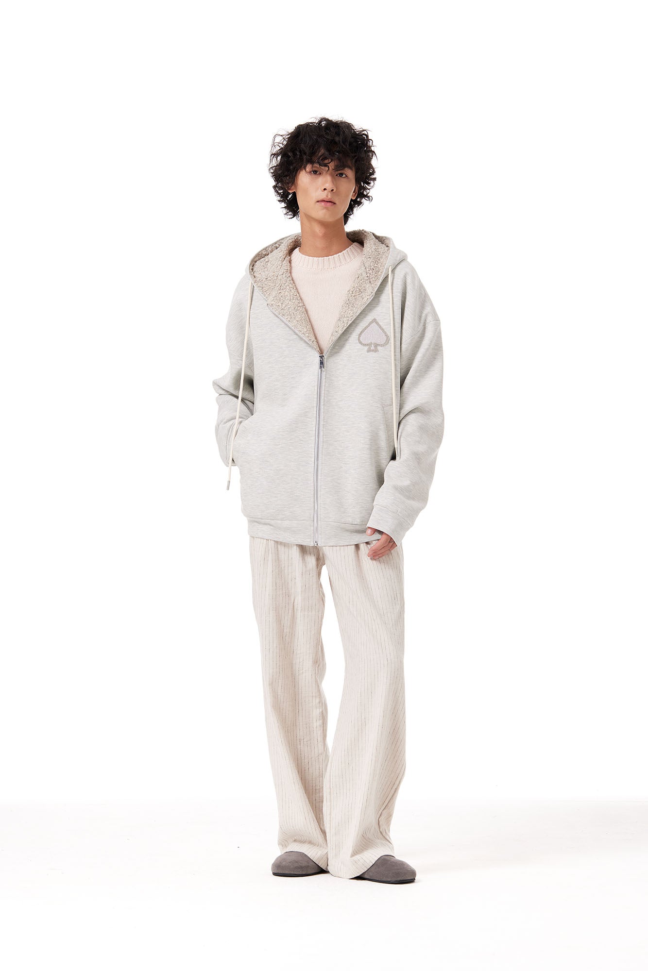 OUYANG WENJUN Sherpa-Lined Hooded Jacket