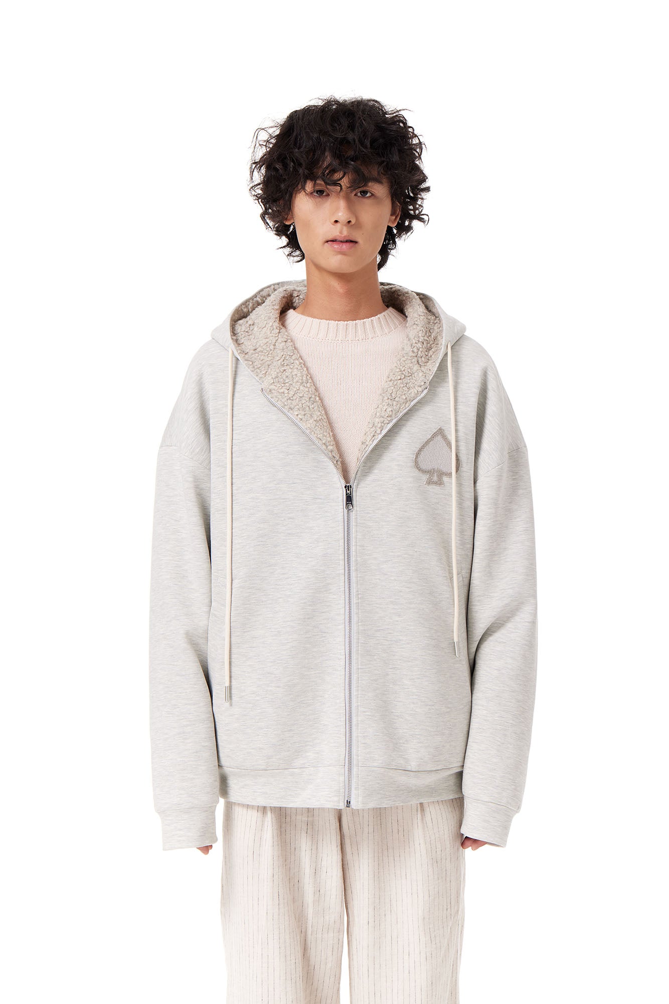 OUYANG WENJUN Sherpa-Lined Hooded Jacket
