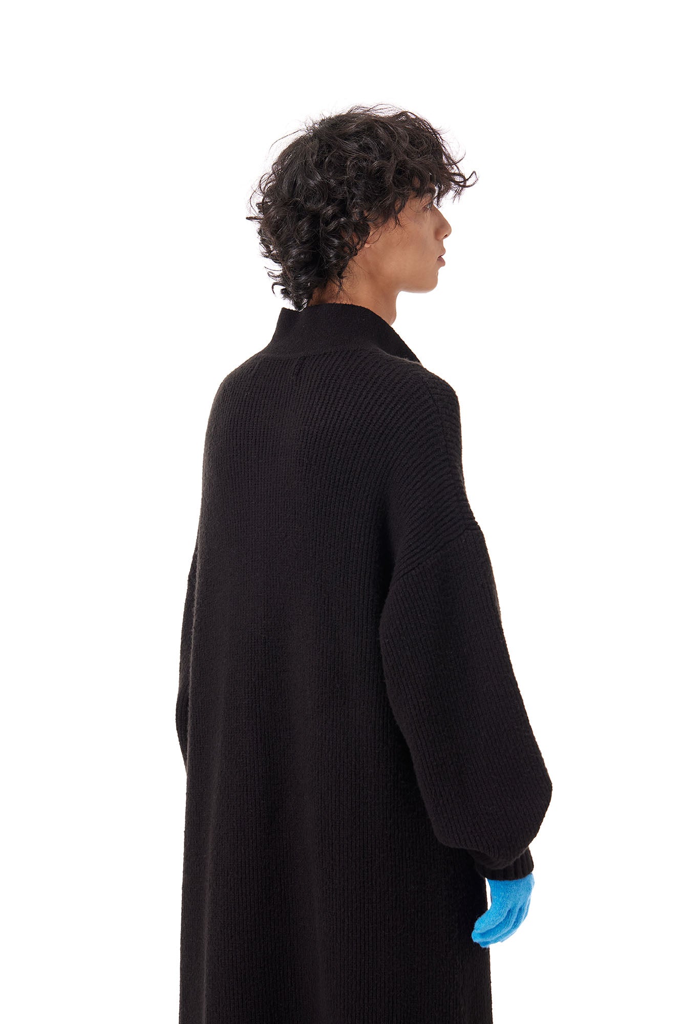 OUYANG WENJUN Half-Placket Knit Maxi Coat