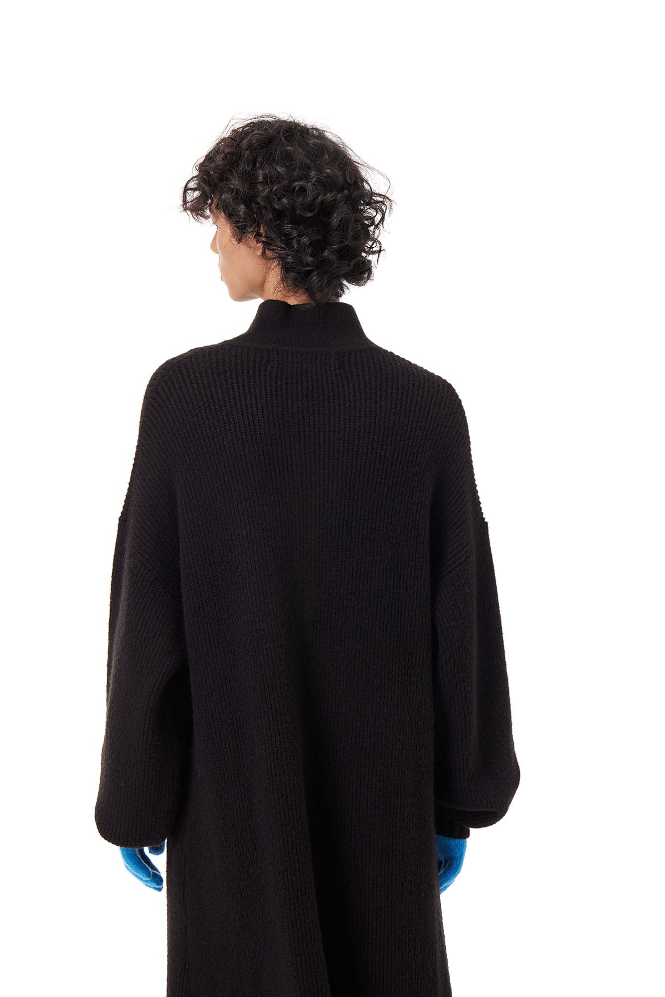 OUYANG WENJUN Half-Placket Knit Maxi Coat