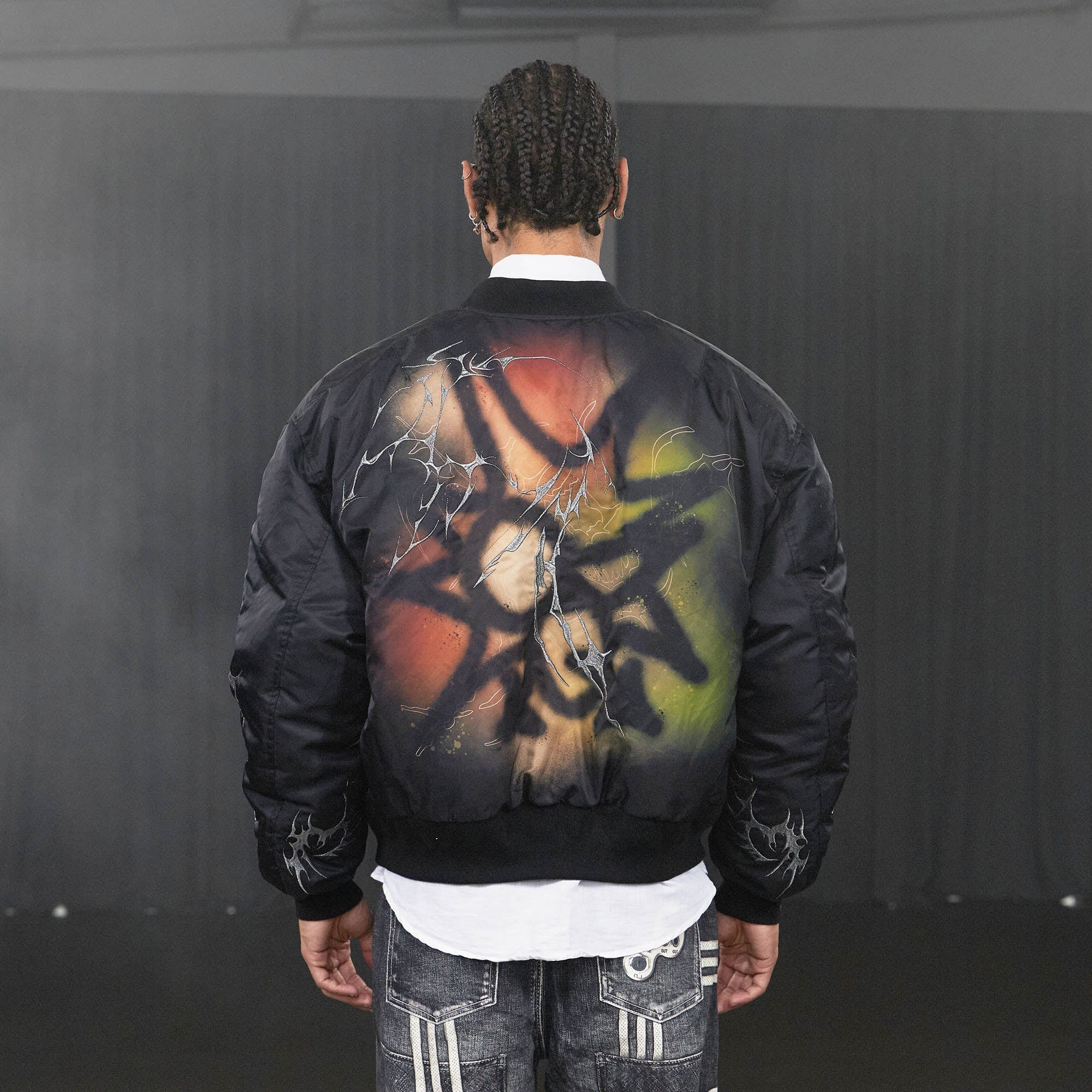 DND4DES Graffiti Embroidered MA1 Bomber Jacket