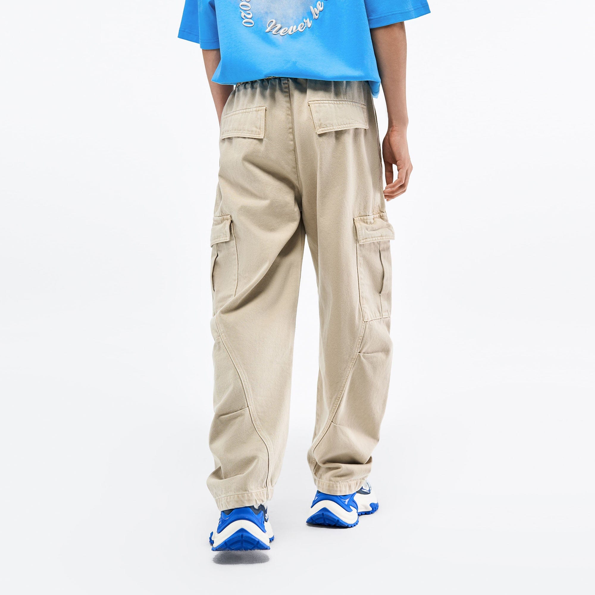 OVERLAPS Multi-Pocket Utility Curved Cargo Pants, premium urban and streetwear designers apparel on PROJECTISR.com, OVERLAPS