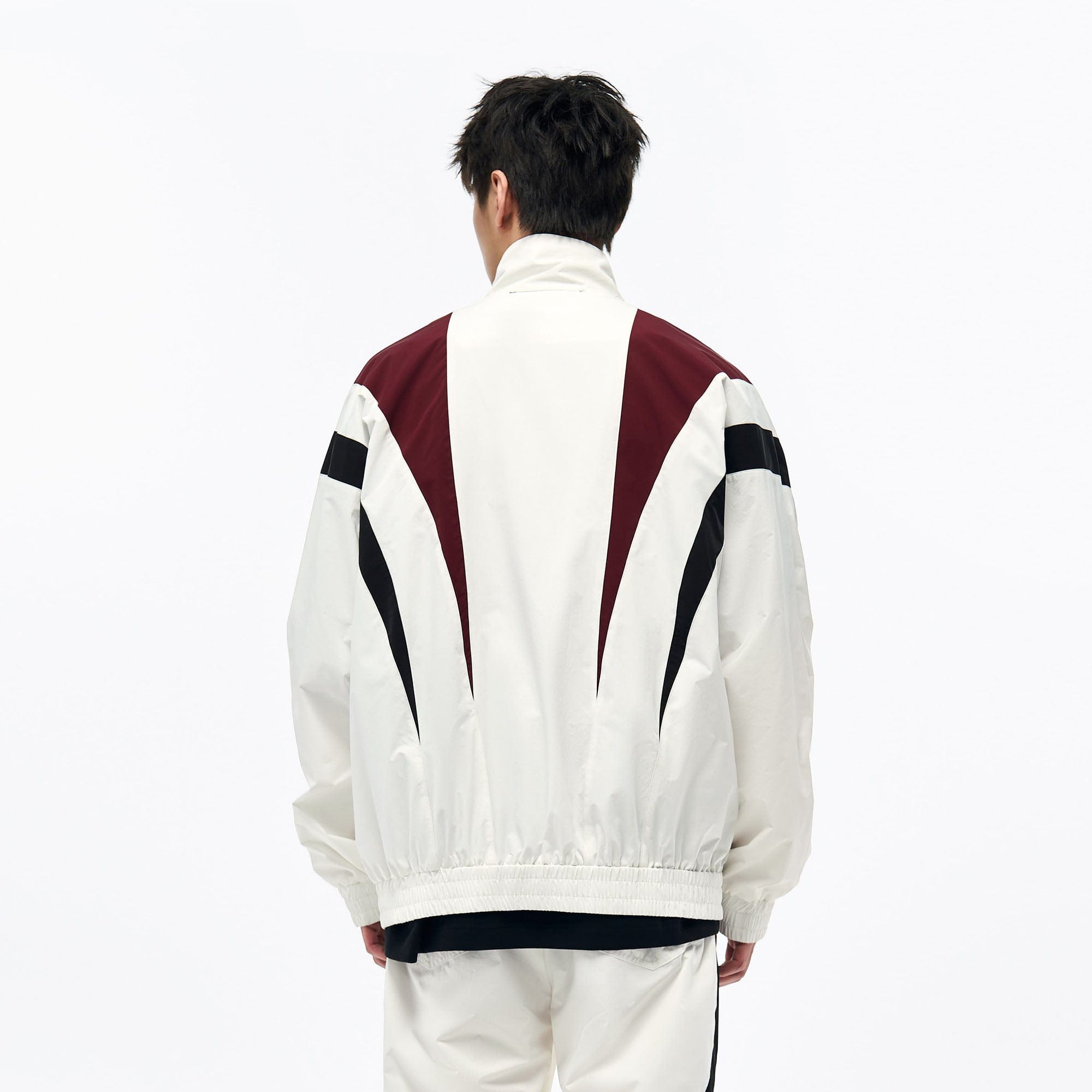 OVERLAPS Retro Contrast Spliced Track Jacket, premium urban and streetwear designers apparel on PROJECTISR.com, OVERLAPS