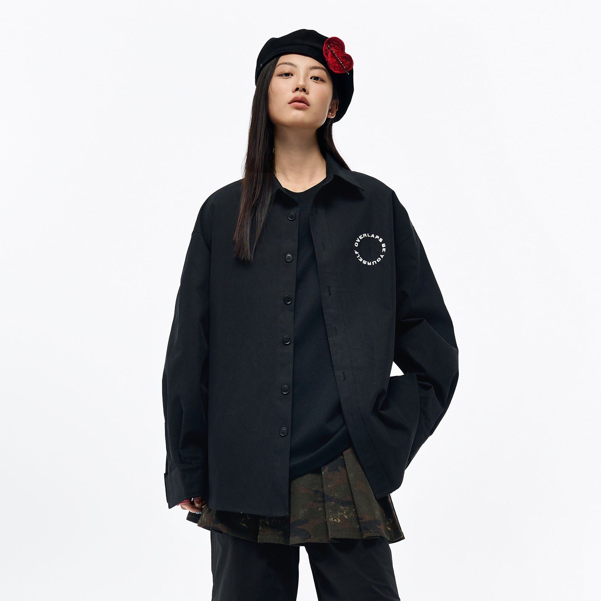 OVERLAPS Back Earth Graphic Overshirt, premium urban and streetwear designers apparel on PROJECTISR.com, OVERLAPS