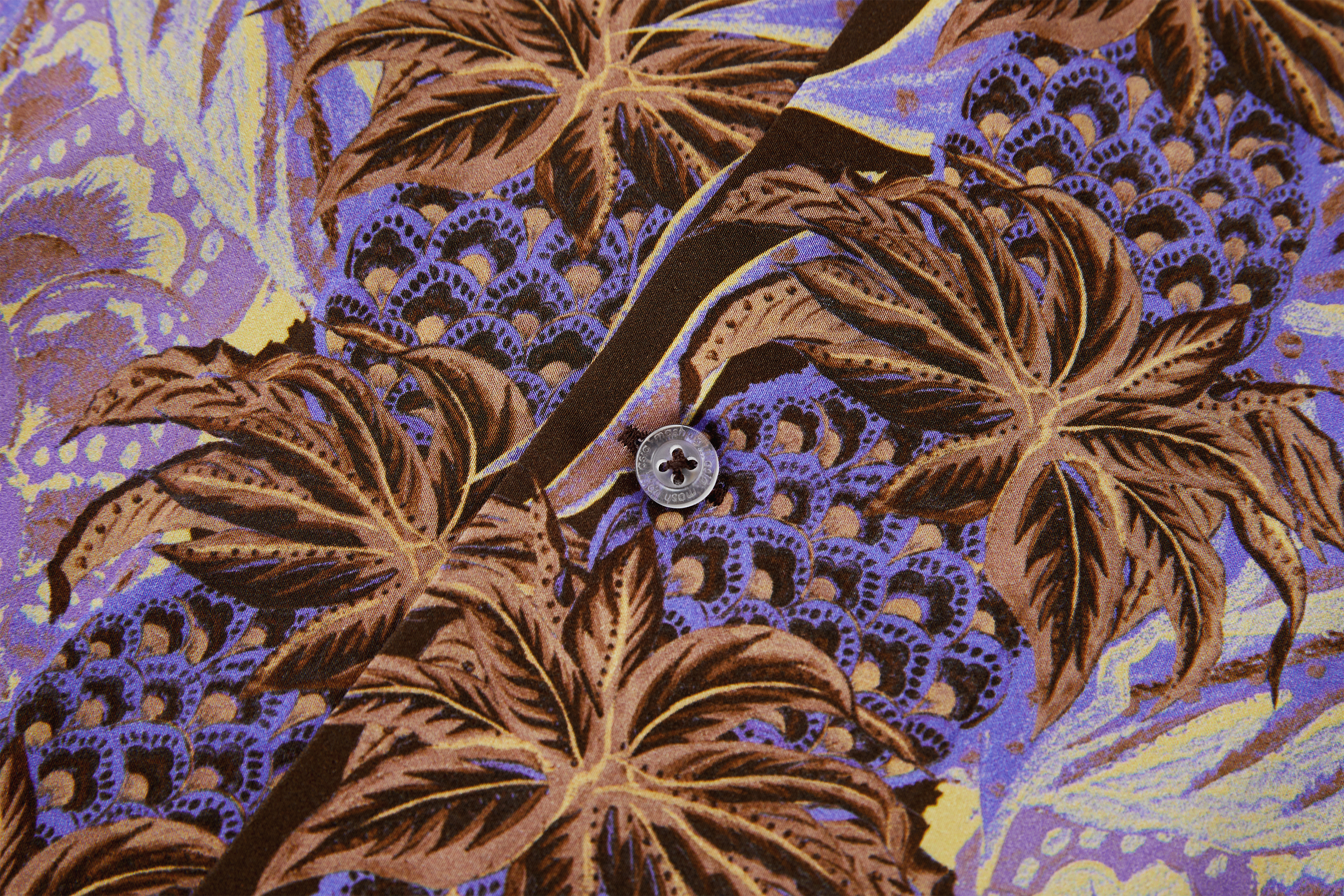 MASH UP ASIA Hawaiian Pineapple Graphic Half Shirt Purple, premium urban and streetwear designers apparel on PROJECTISR.com, MASH UP ASIA