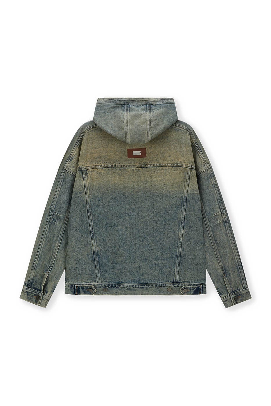 BONELESS Washed Pocket Hooded Denim Jacket, premium urban and streetwear designers apparel on PROJECTISR.com, BONELESS