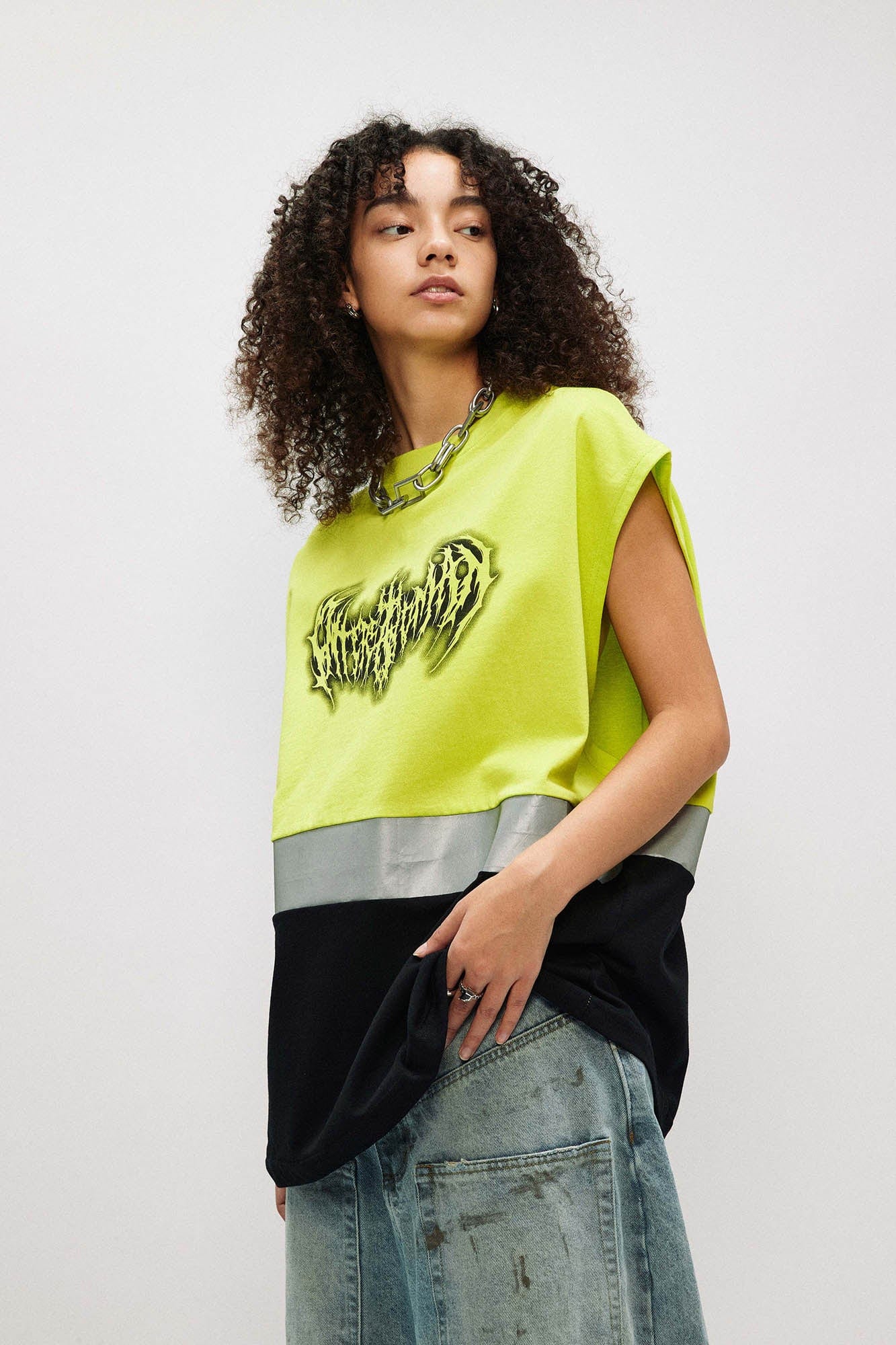 OVDY Reflective Spliced Tank Top