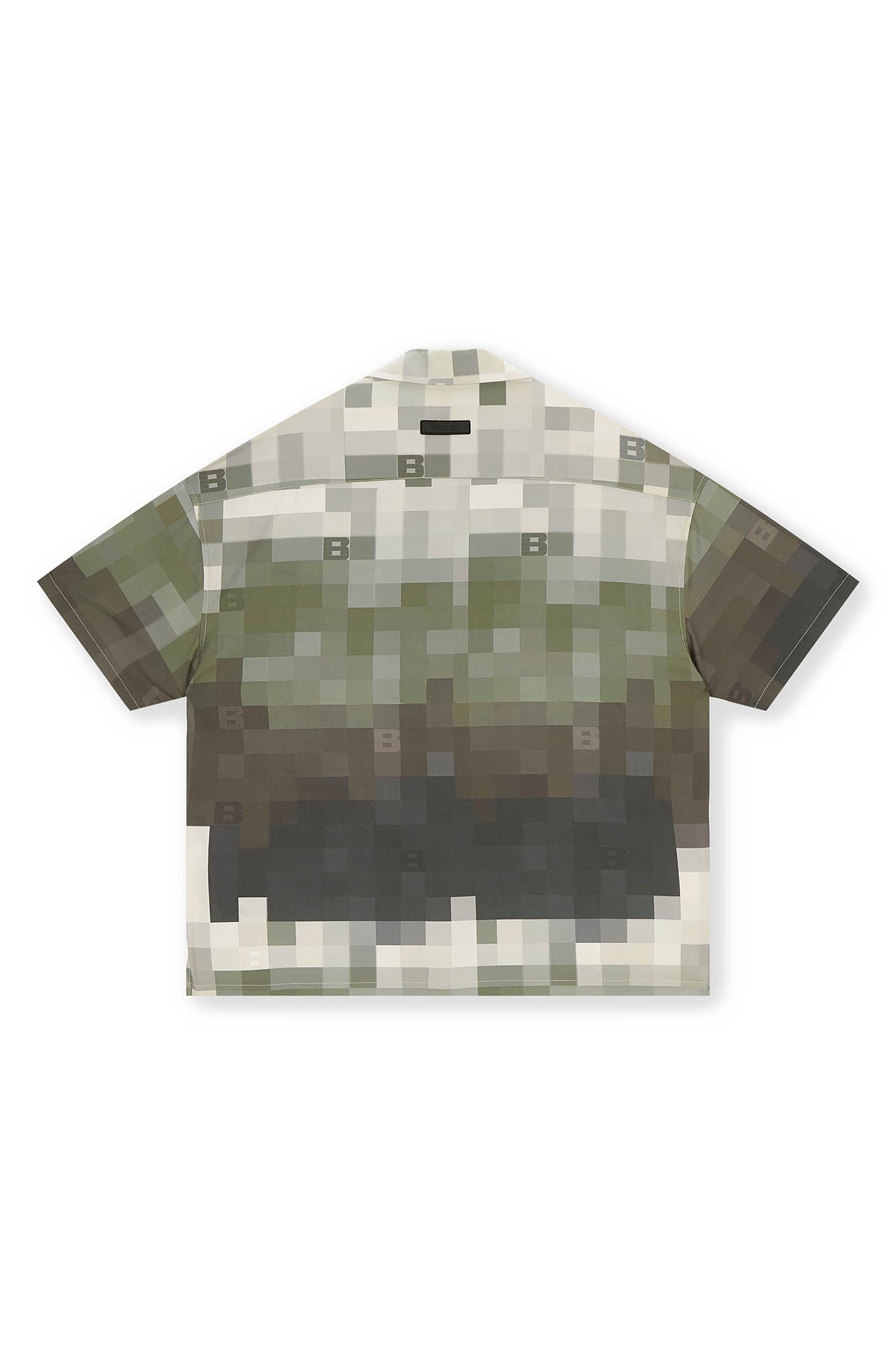 BONELESS Pixelated Camo Cuban Half Shirt, premium urban and streetwear designers apparel on PROJECTISR.com, BONELESS