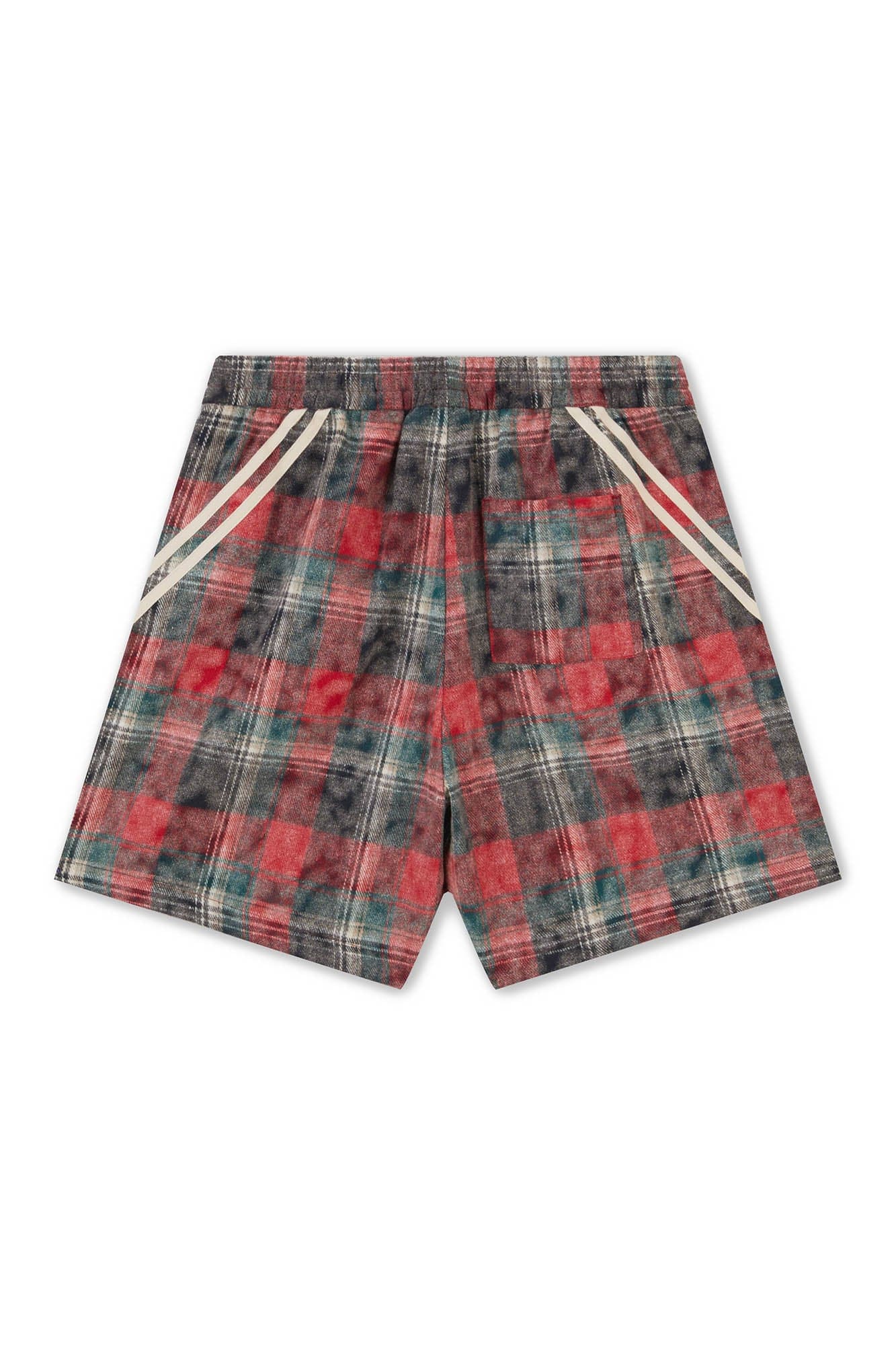 BONELESS Plaid Distressed Drawstring Shorts, premium urban and streetwear designers apparel on PROJECTISR.com, BONELESS