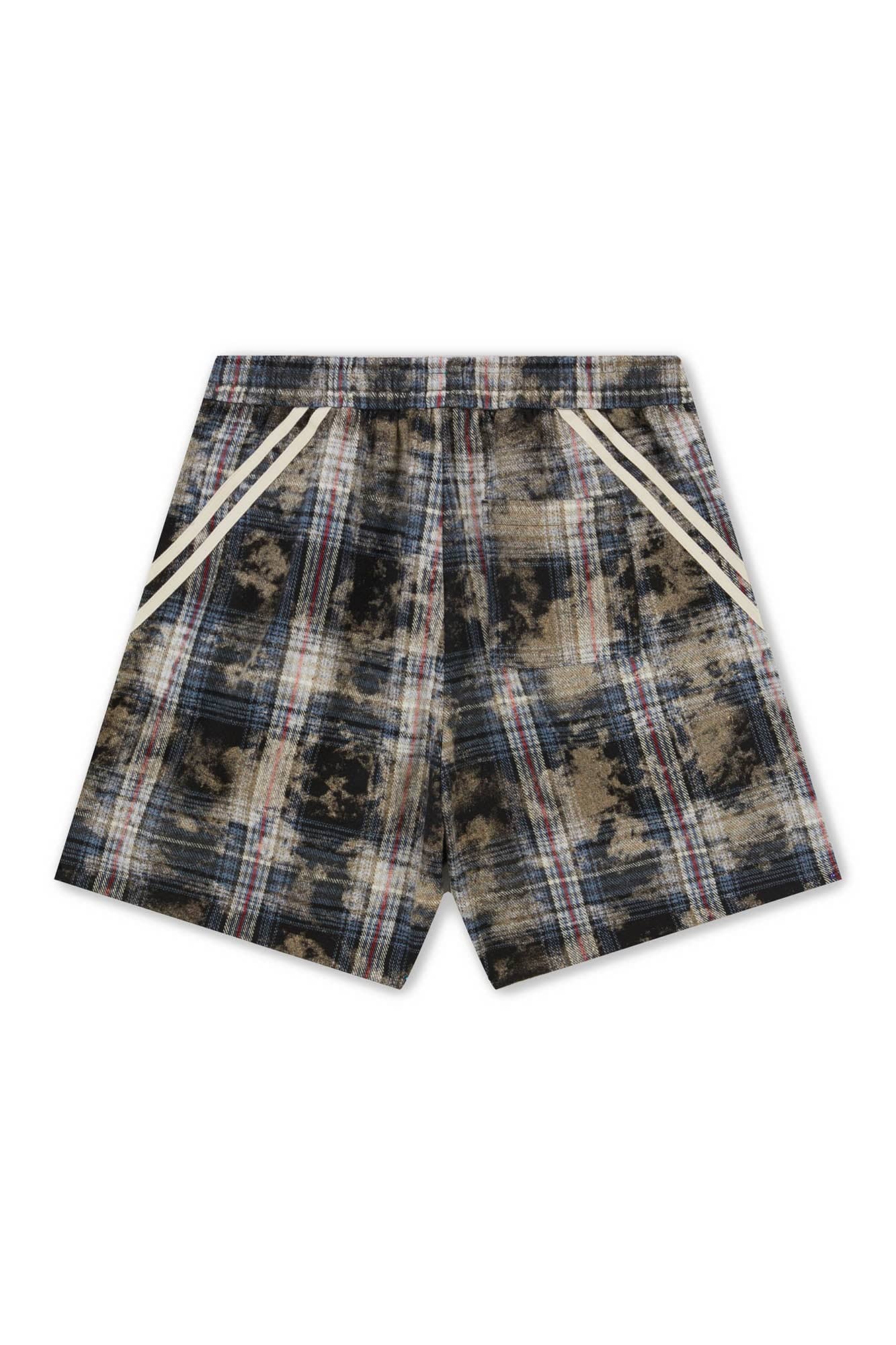 BONELESS Plaid Distressed Drawstring Shorts, premium urban and streetwear designers apparel on PROJECTISR.com, BONELESS