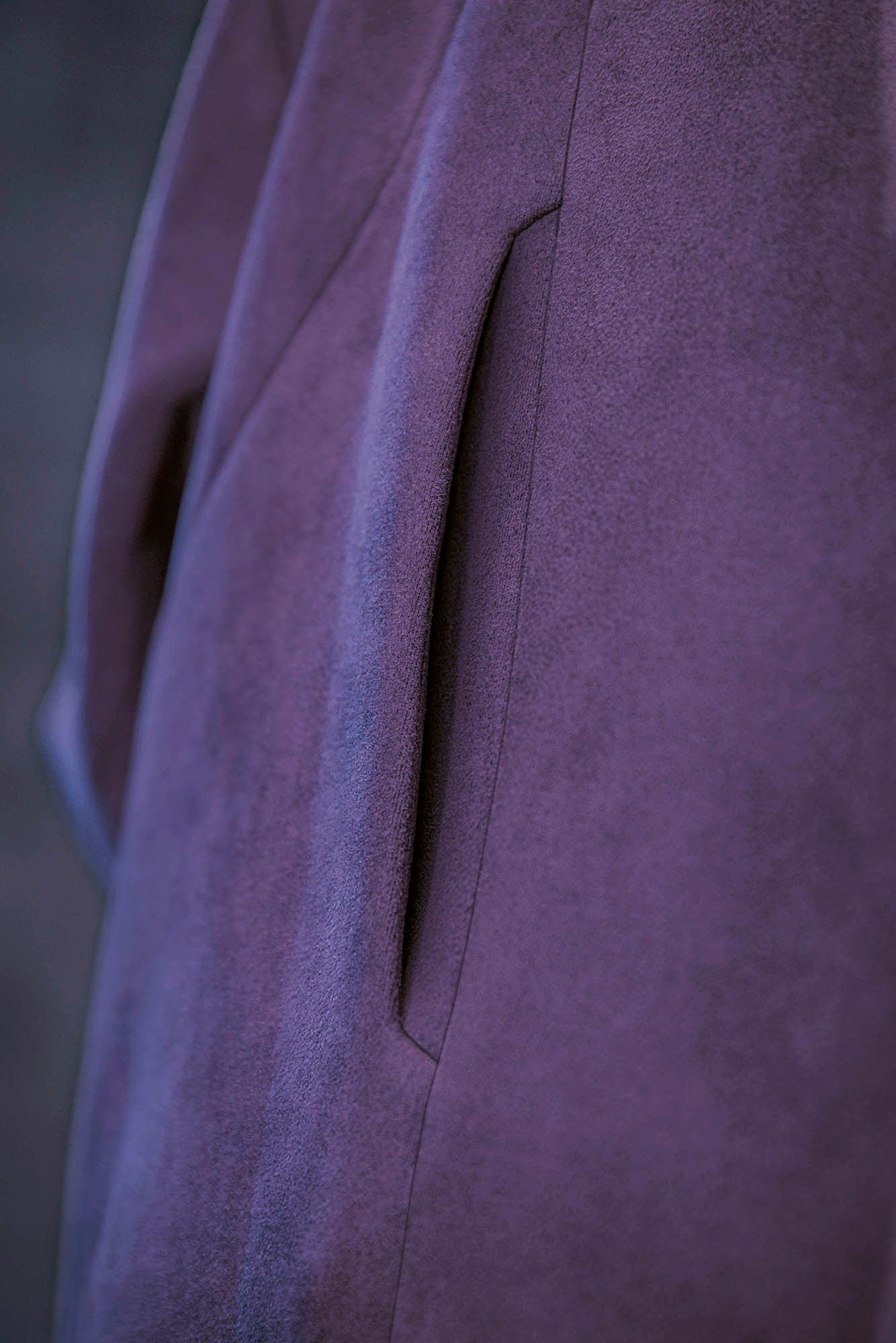 XIPHEVIL Deconstructed Utility Faux Suede Daoist Robe Purple