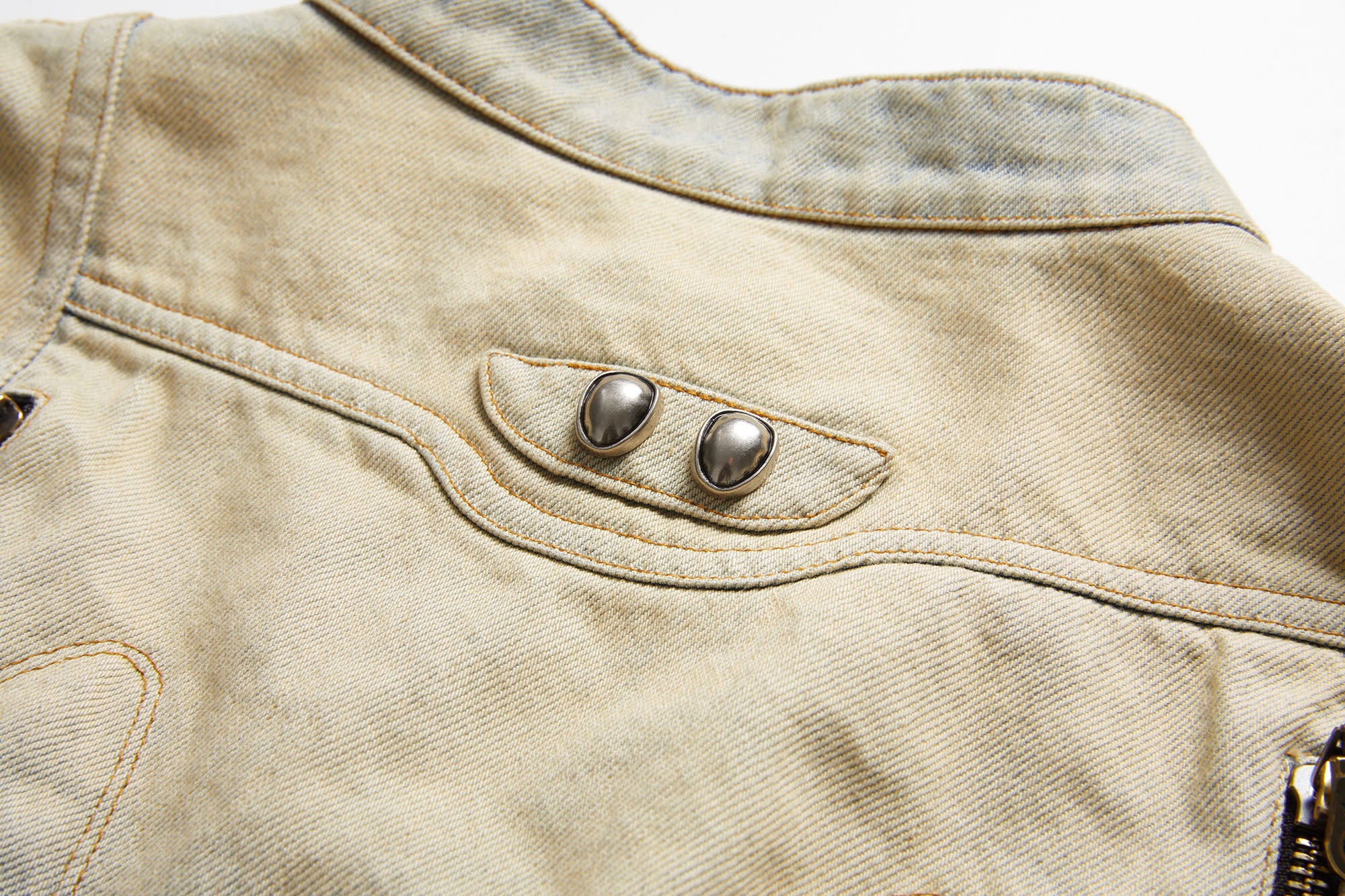 ERROR CODE ROBOT Distressed Washed Cropped Biker Denim Jacket, premium urban and streetwear designers apparel on PROJECTISR.com, ERROR CODE ROBOT