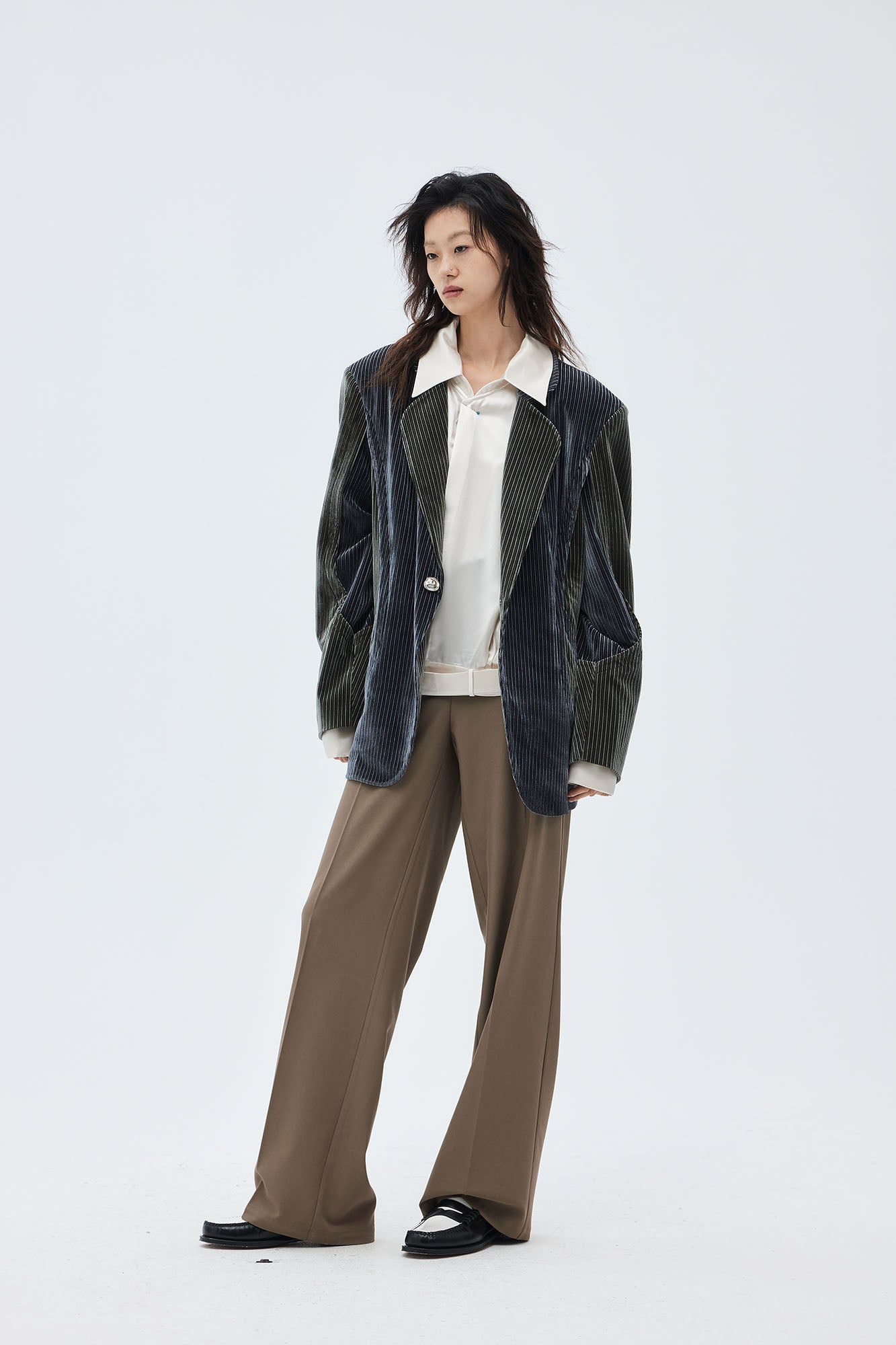 TUIMU Corduroy Contrast Panel Blazer, premium urban and streetwear designers apparel on PROJECTISR.com, TUIMU