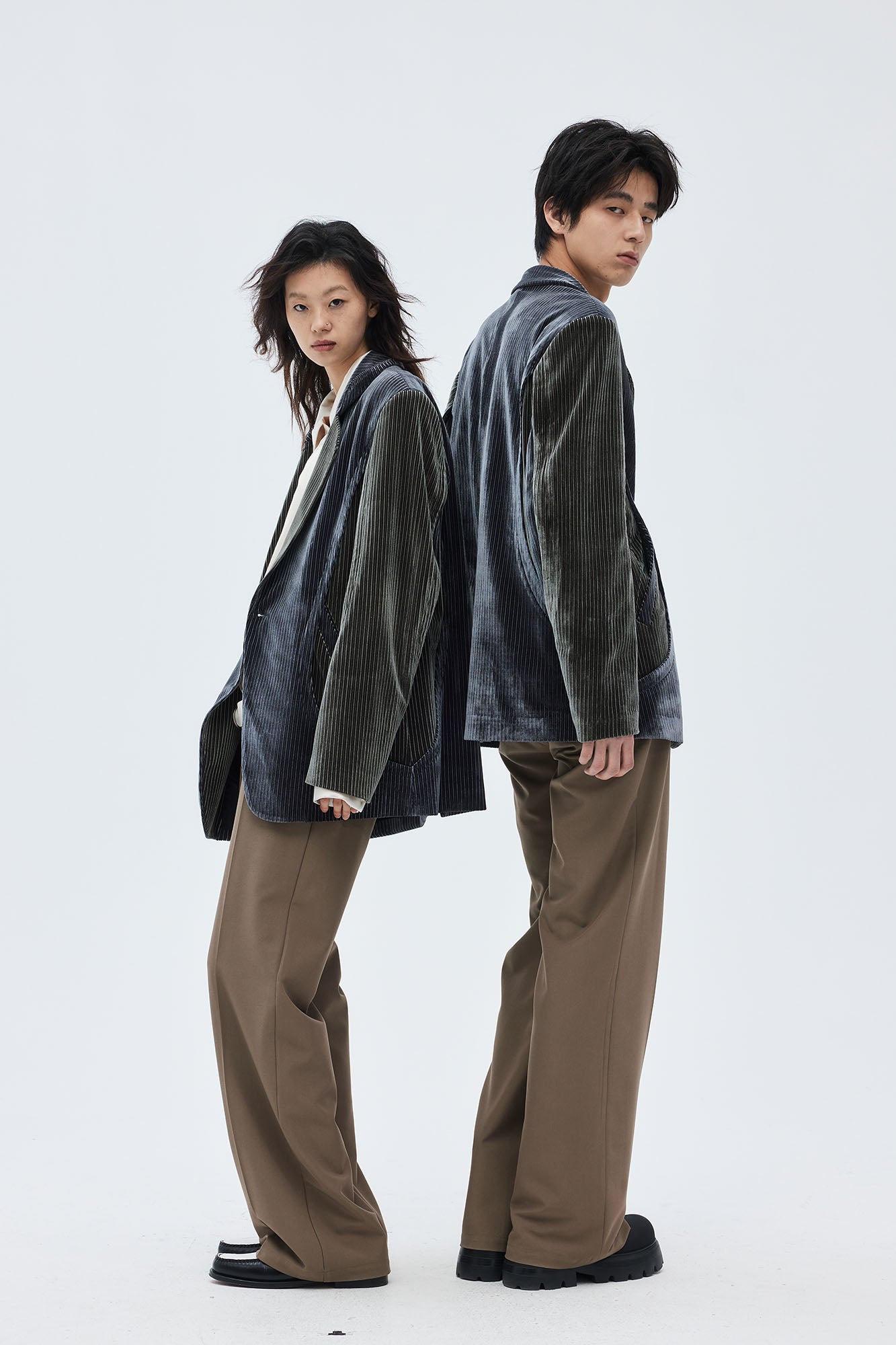 TUIMU Corduroy Contrast Panel Blazer, premium urban and streetwear designers apparel on PROJECTISR.com, TUIMU