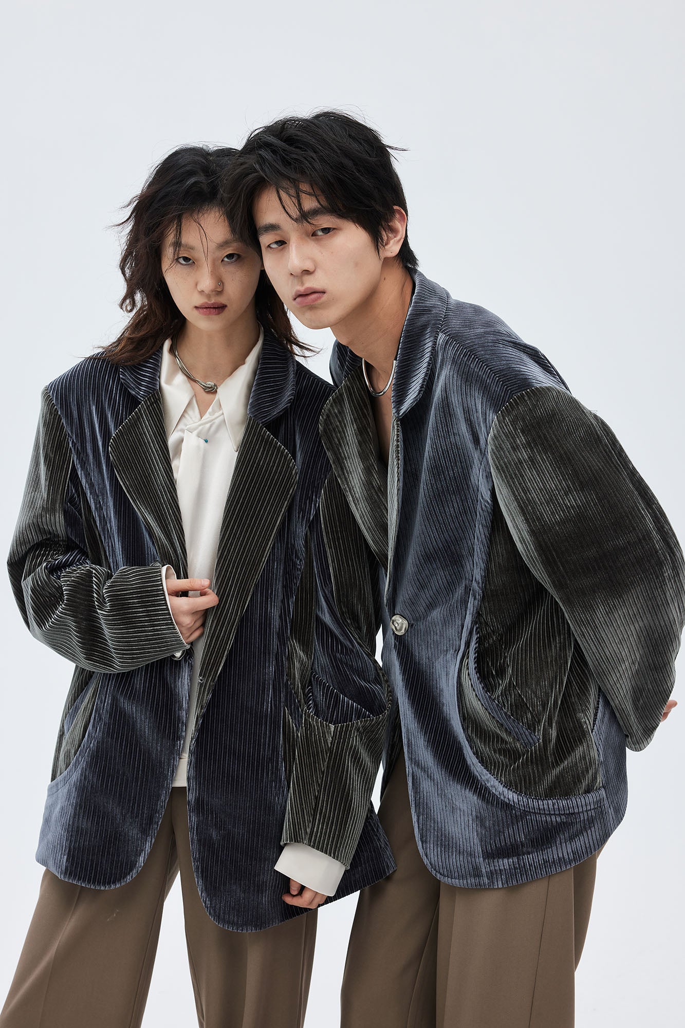 TUIMU Corduroy Contrast Panel Blazer, premium urban and streetwear designers apparel on PROJECTISR.com, TUIMU