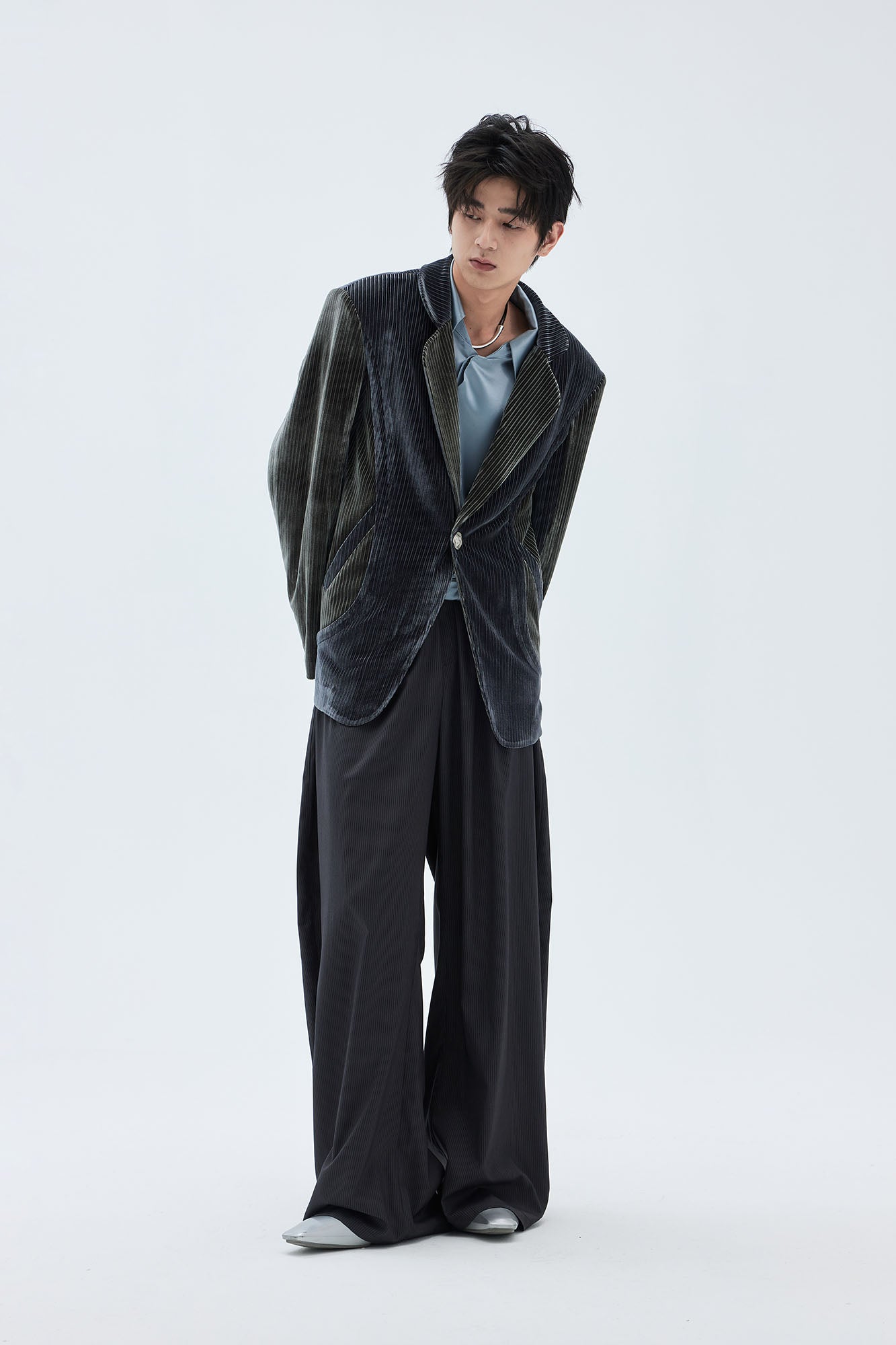 TUIMU Corduroy Contrast Panel Blazer, premium urban and streetwear designers apparel on PROJECTISR.com, TUIMU