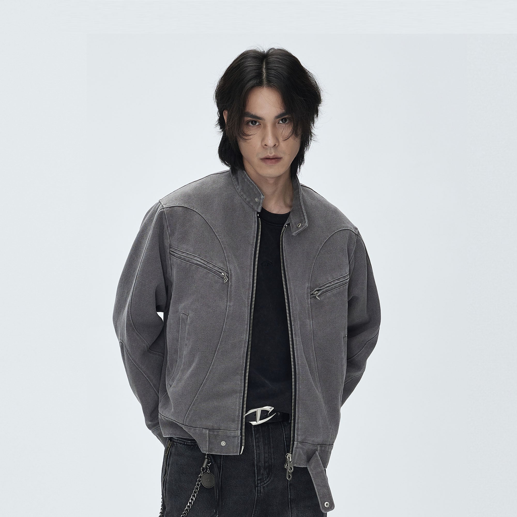 CATSSTAC Washed Curved Panel Harrington Jacket, premium urban and streetwear designers apparel on PROJECTISR.com, CATSSTAC