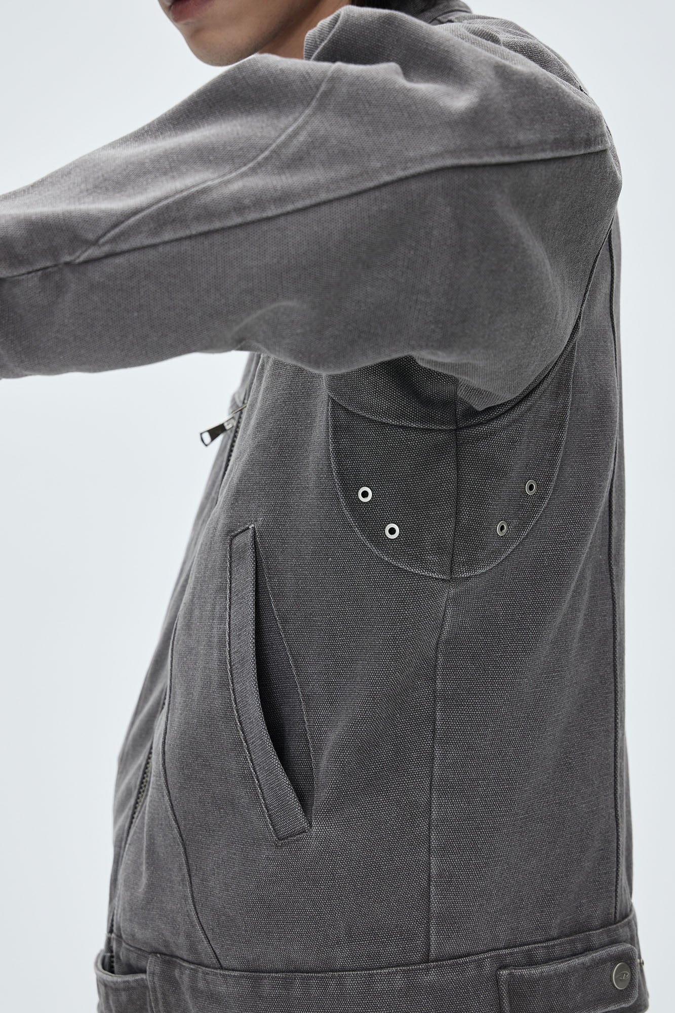 CATSSTAC Washed Curved Panel Harrington Jacket, premium urban and streetwear designers apparel on PROJECTISR.com, CATSSTAC