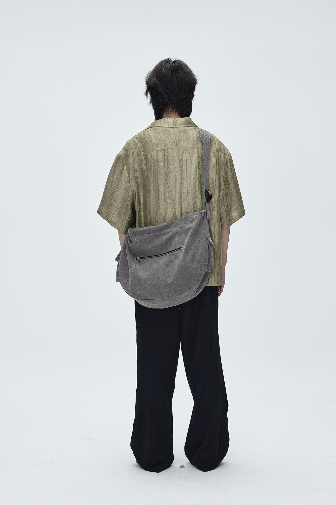 CATSSTAC Distressed Arc Panel Oversized Canvas Shoulder Bag, premium urban and streetwear designers apparel on PROJECTISR.com, CATSSTAC