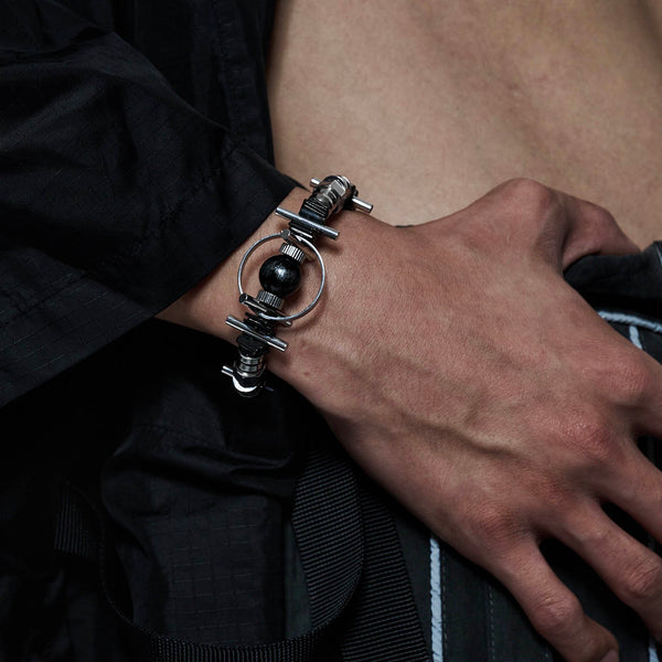 【BLACKPURPLE】24FW★ Iron Mark Bracelet ILLUSORY Blackhole Mech Bracelet