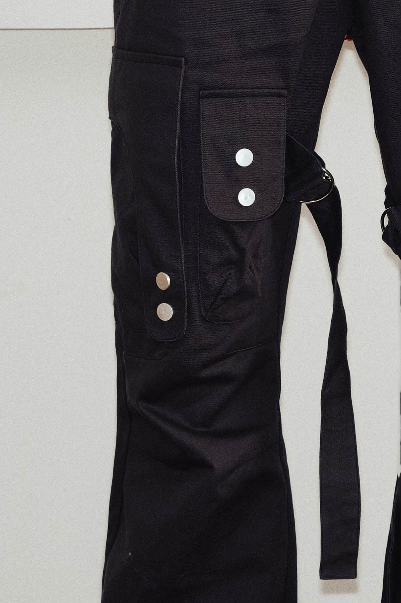 KREATE Multi-Pocket Strap Flared Pants