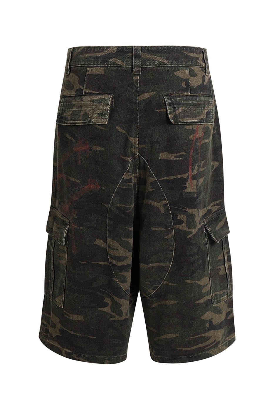 DND4DES Camo Big-Pocket Graffiti Cargo Shorts