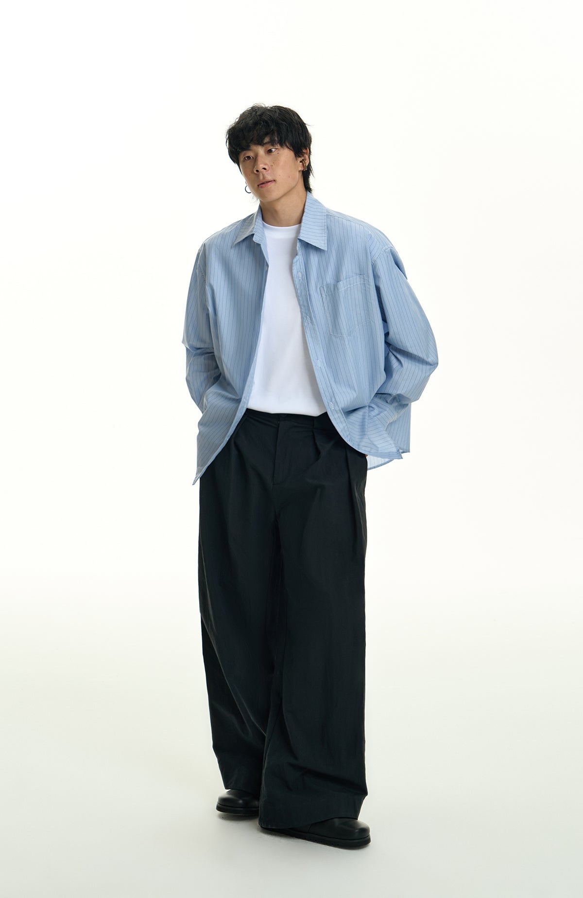 TGNS Retro Pleated Wide-Leg Trousers