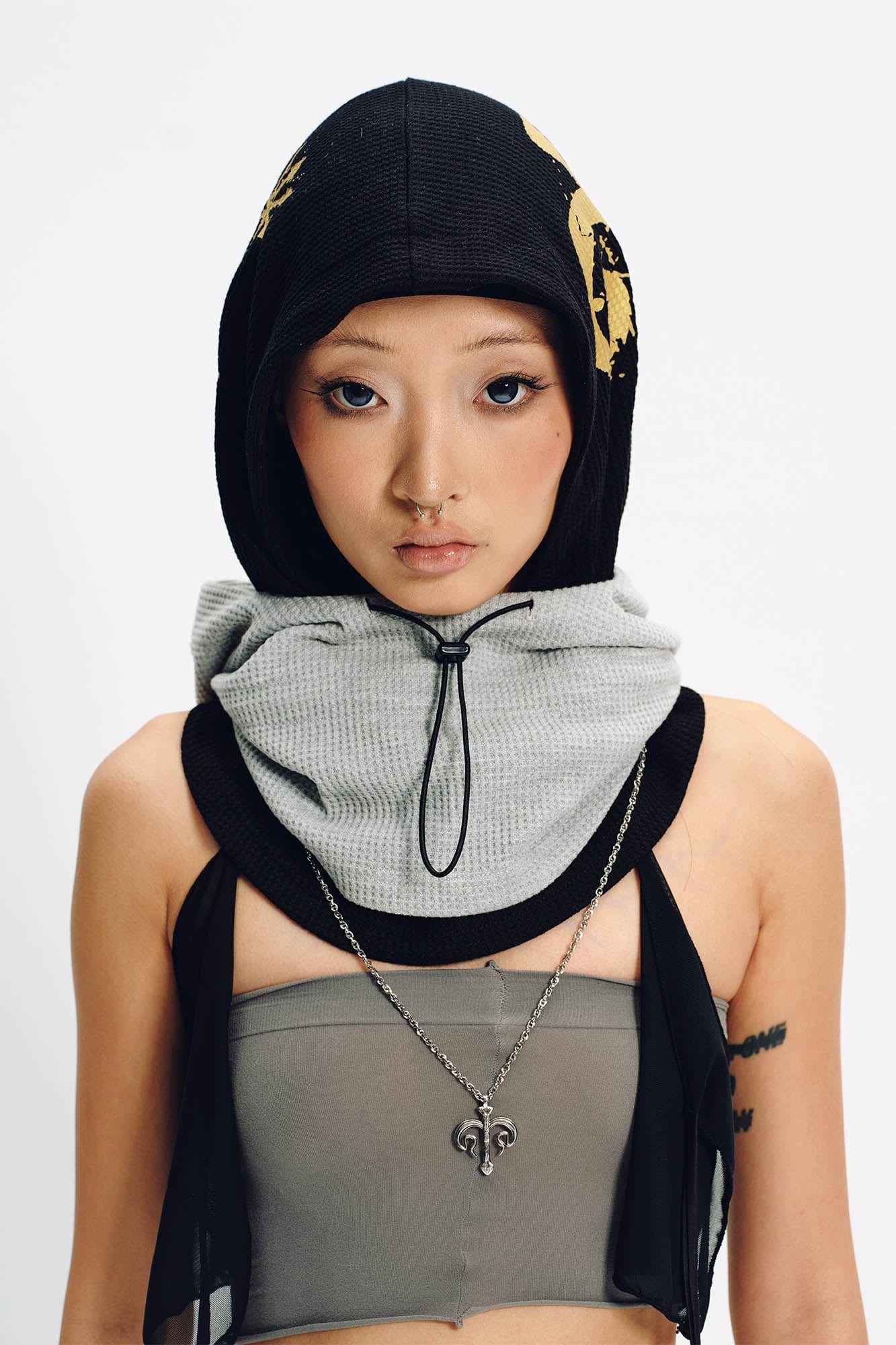 SCHWARZGOLD Trident Balaclava Hat, premium urban and streetwear designers apparel on PROJECTISR.com, SCHWARZGOLD