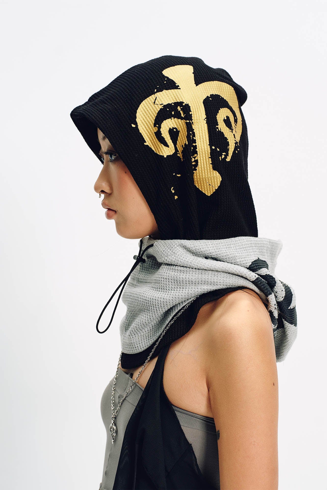 SCHWARZGOLD Trident Balaclava Hat, premium urban and streetwear designers apparel on PROJECTISR.com, SCHWARZGOLD