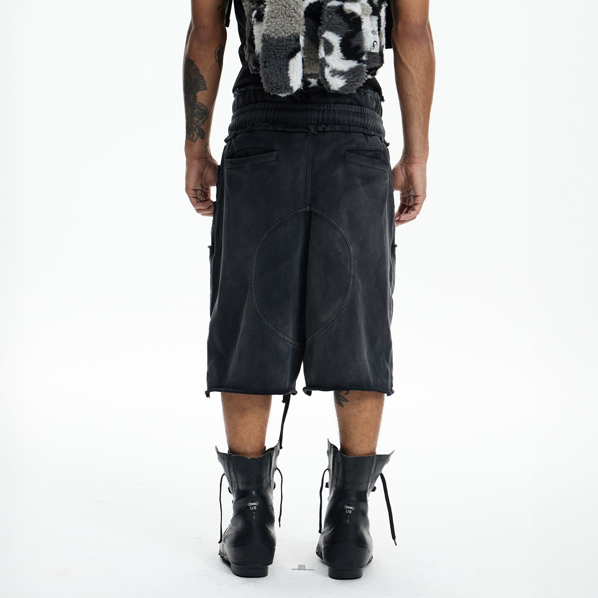 DND4DES Deconstructed Distressed Double-Knee Shorts