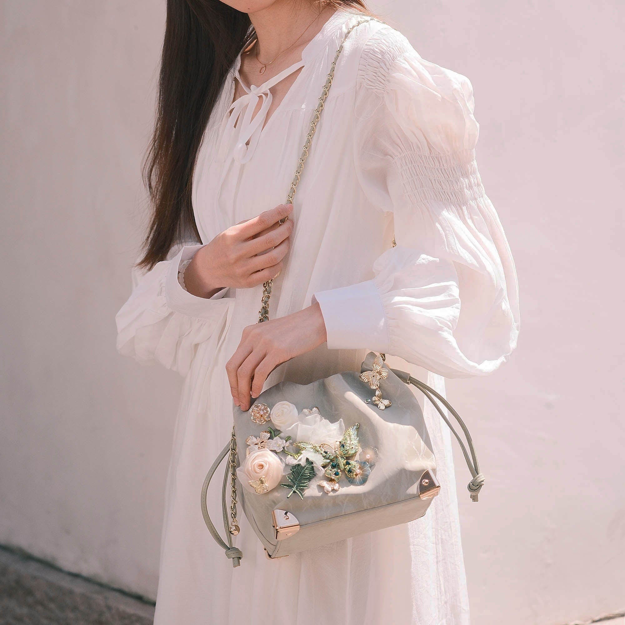 BLING BOX Embellished Butterfly Blossom Bucket Bag