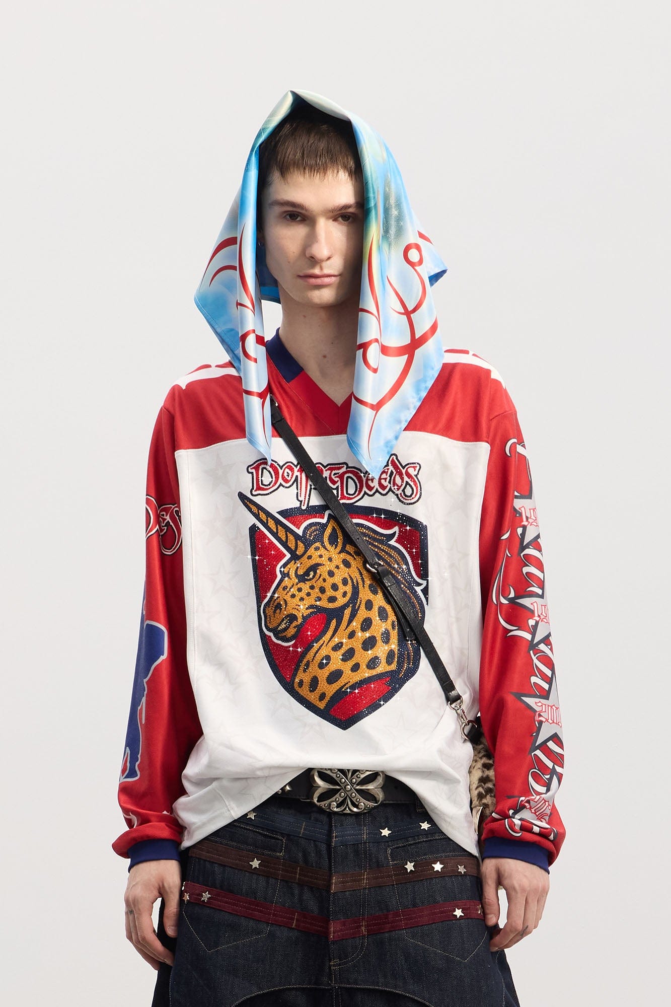 DND4DES Virgin Mary Graphic Thorn Border Bandana, premium urban and streetwear designers apparel on PROJECTISR.com, DND4DES