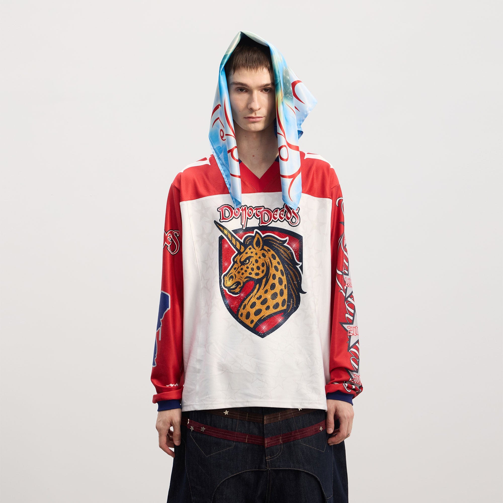 DND4DES Unicorn Rhinestone Hockey Jersey, premium urban and streetwear designers apparel on PROJECTISR.com, DND4DES