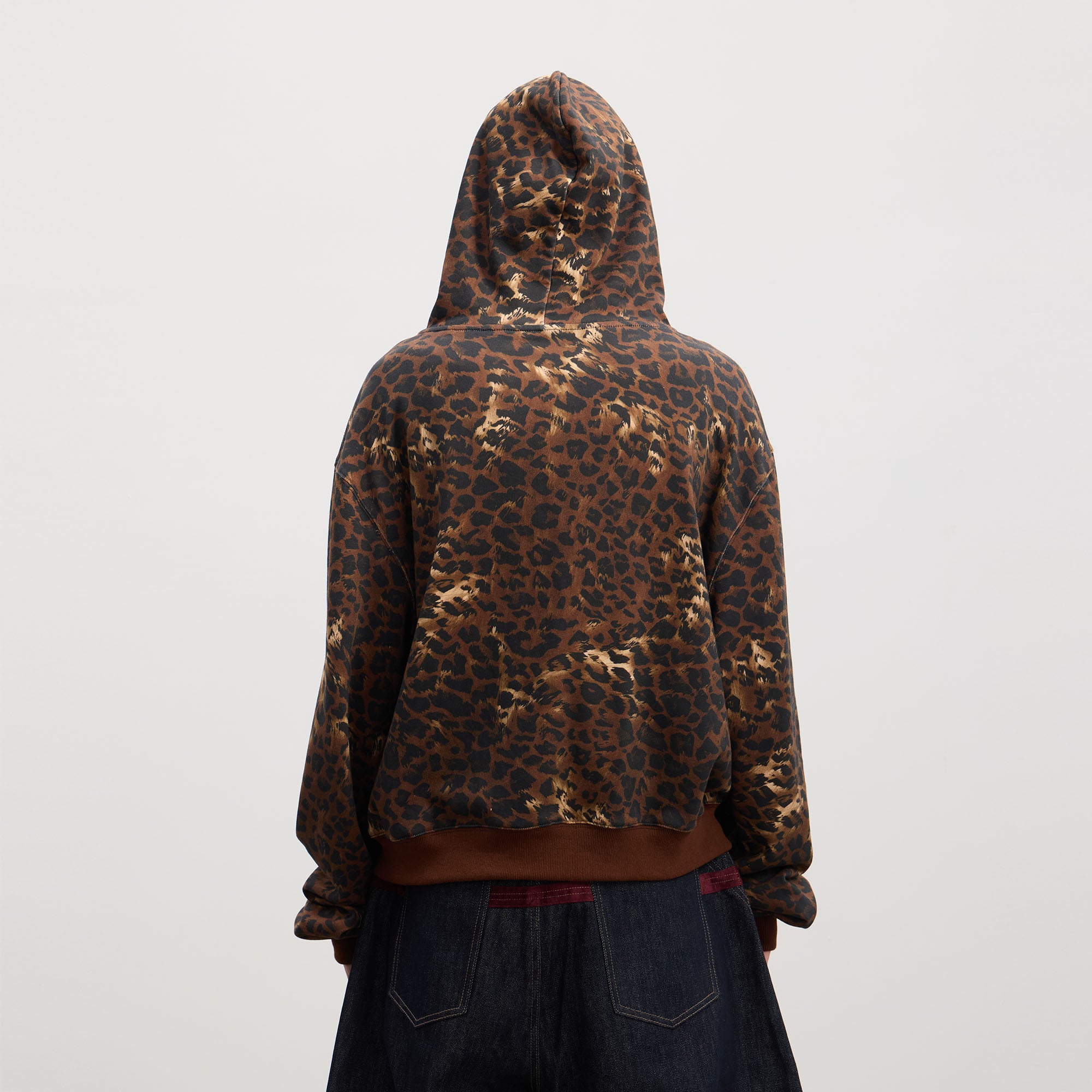 DND4DES Cartoon Rhinestone Leopard Zip-Up Hoodie